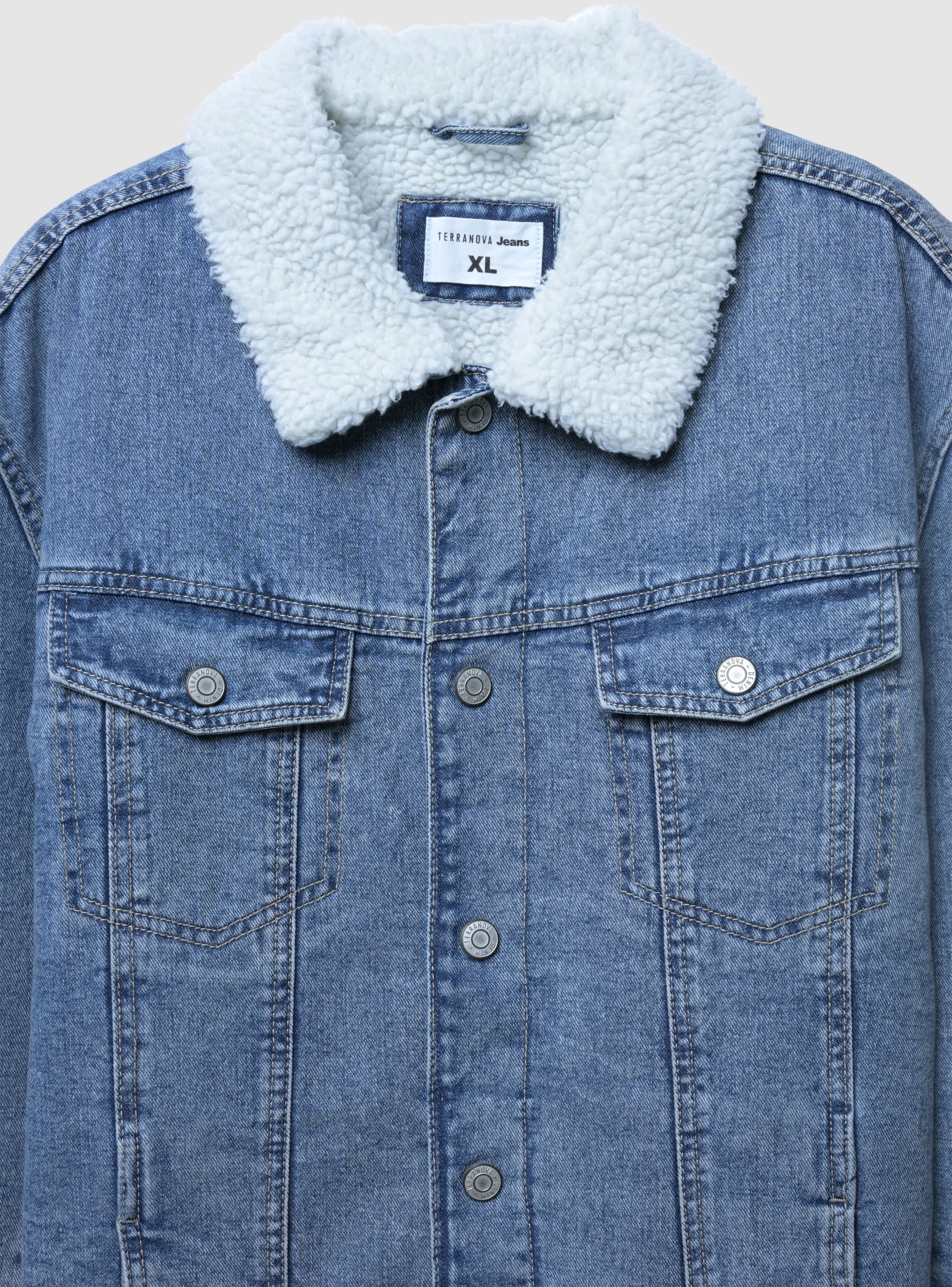 Giubbino denim con interno similpelo - Image 6