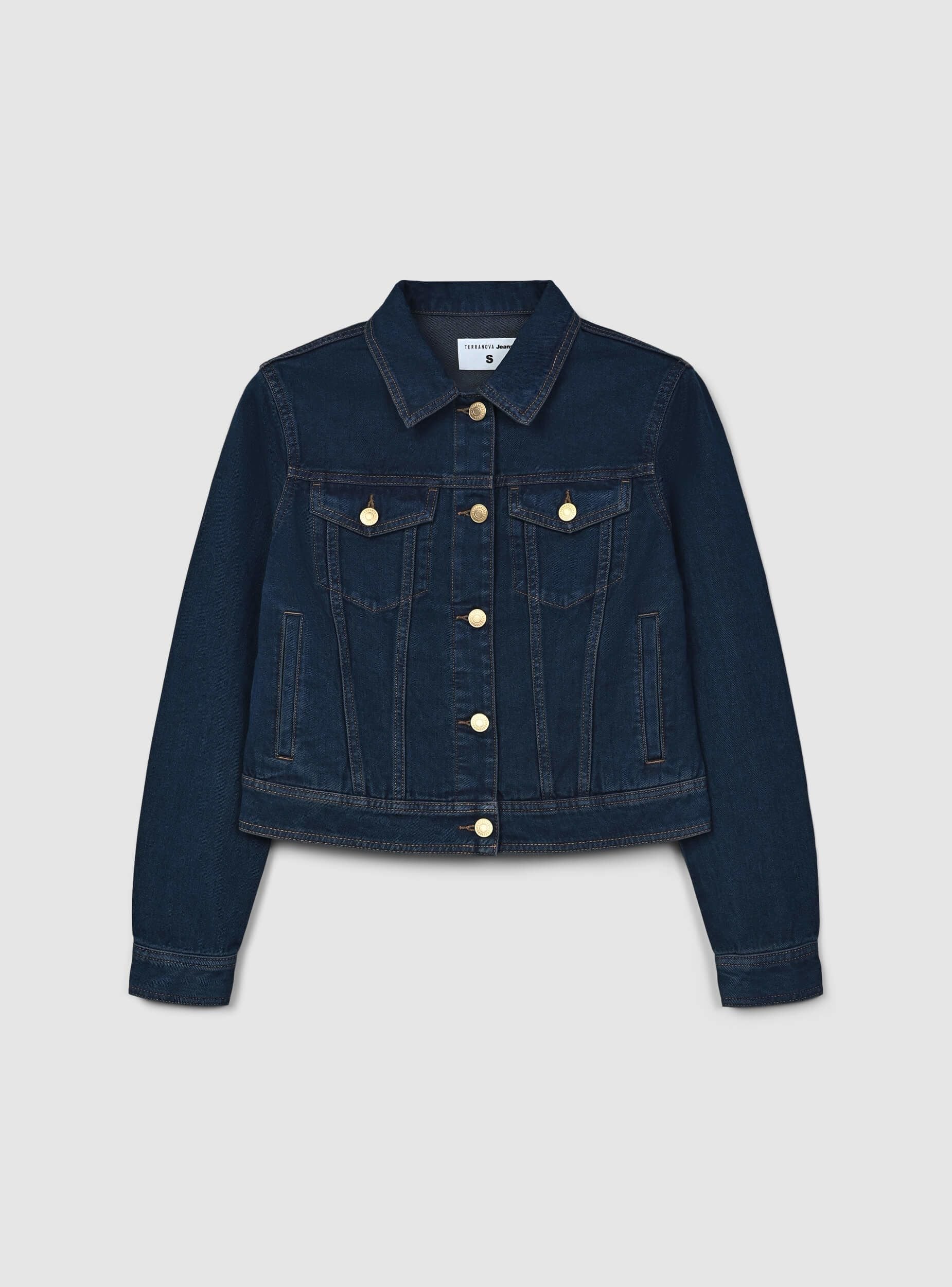 Giubbino di jeans scuro con tasche - Image 8