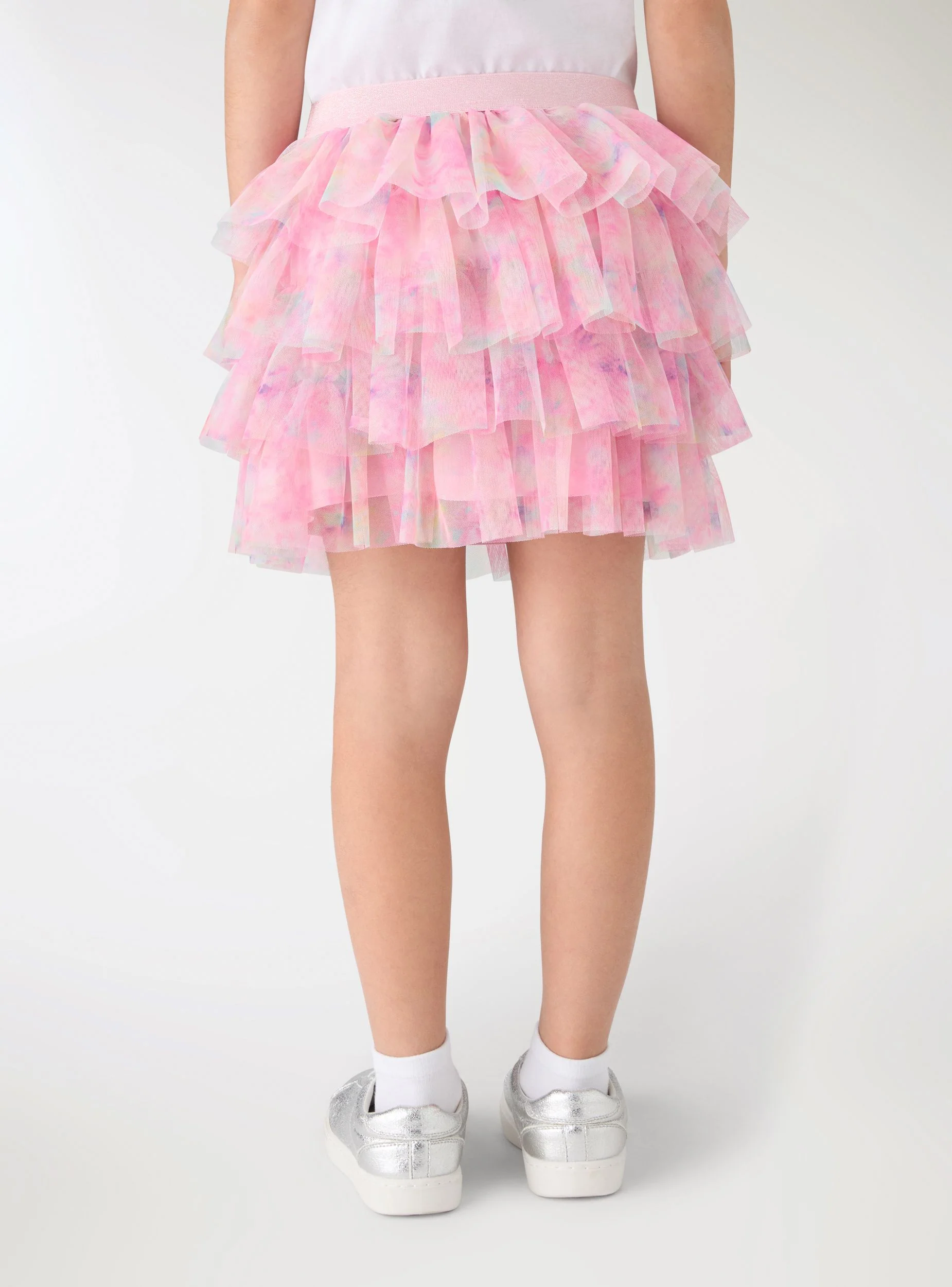 Gonna a balze in tulle fantasia sfumata - Image 3