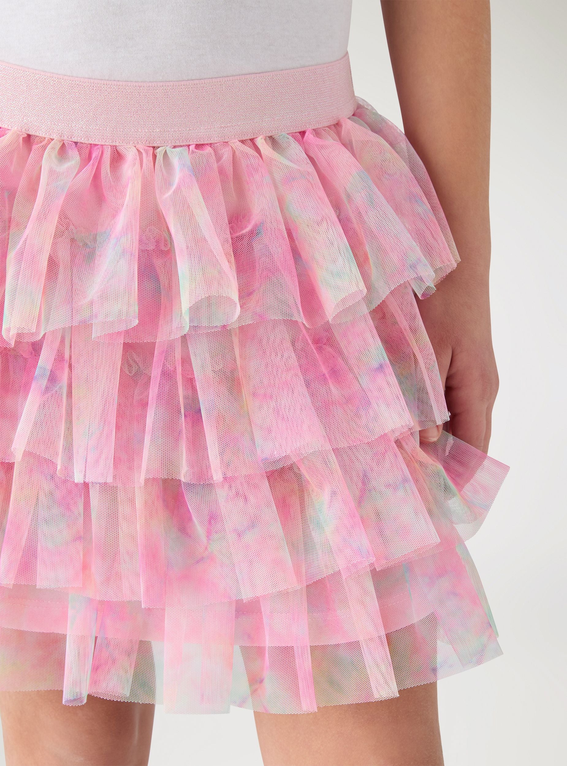 Gonna a balze in tulle fantasia sfumata - Image 4