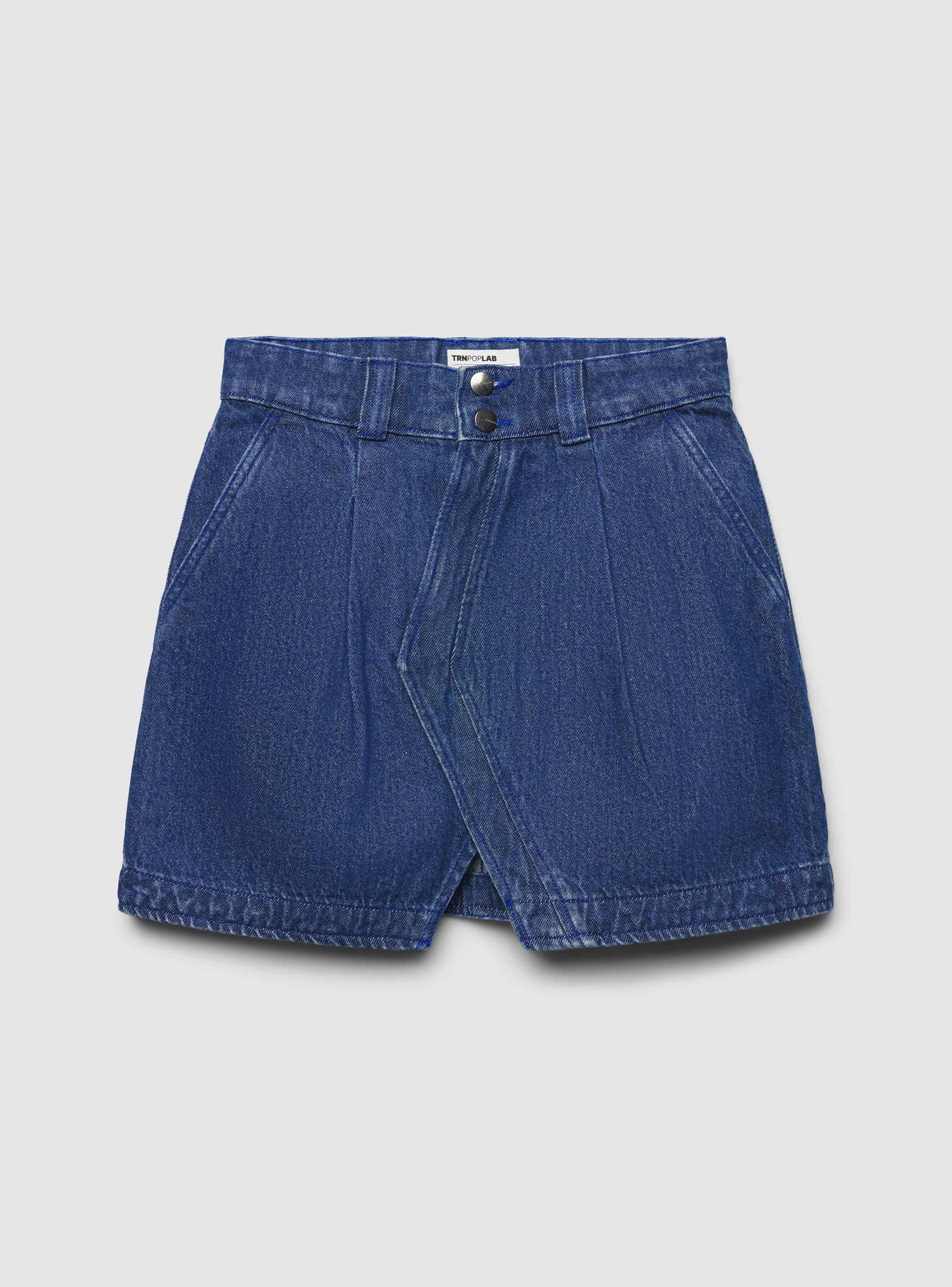 Gonna denim con motivo incrociato TRNPOPLAB - Image 4