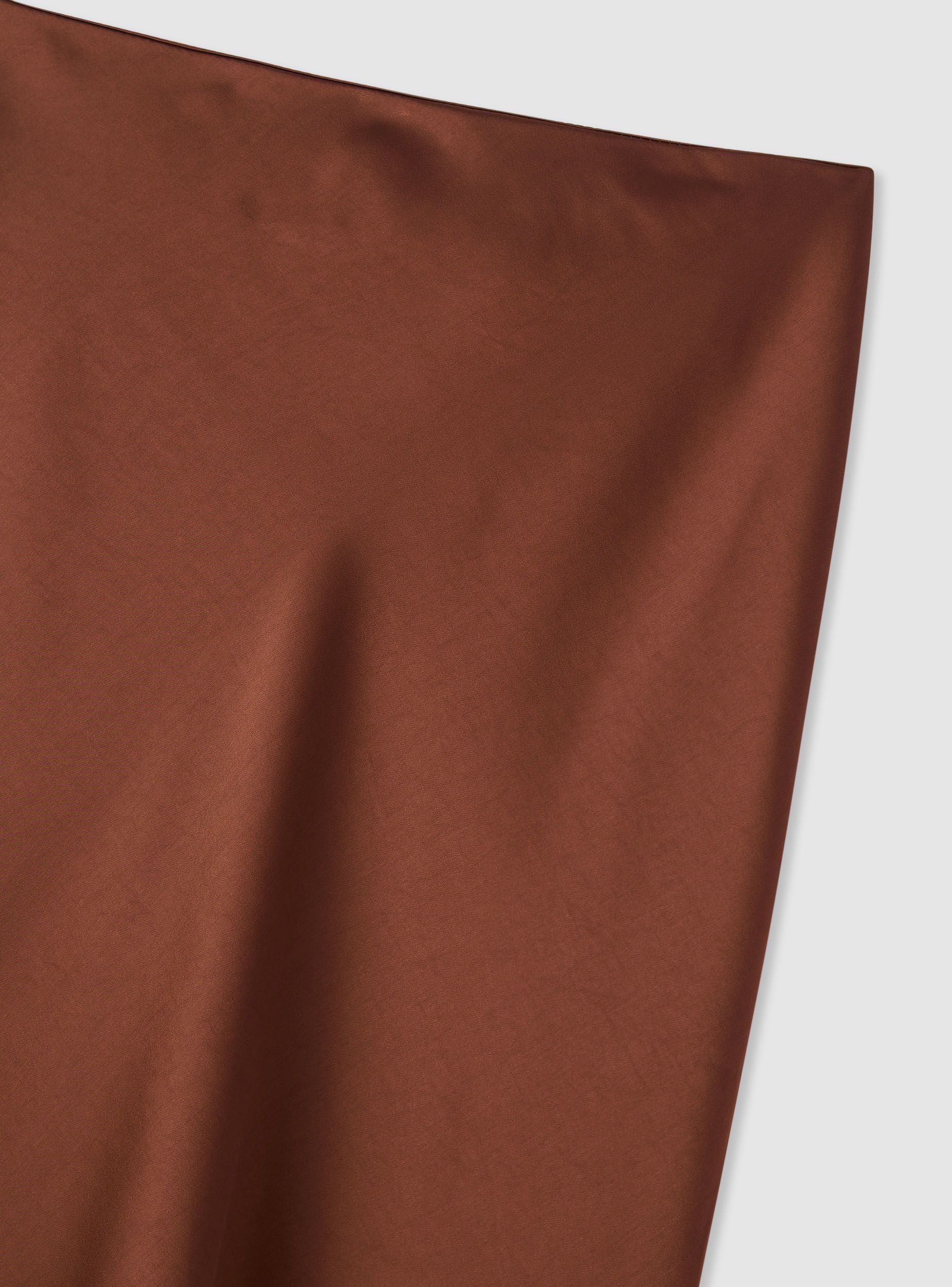 Gonna longuette a tinta unita con bordo in pizzo satin - Image 6