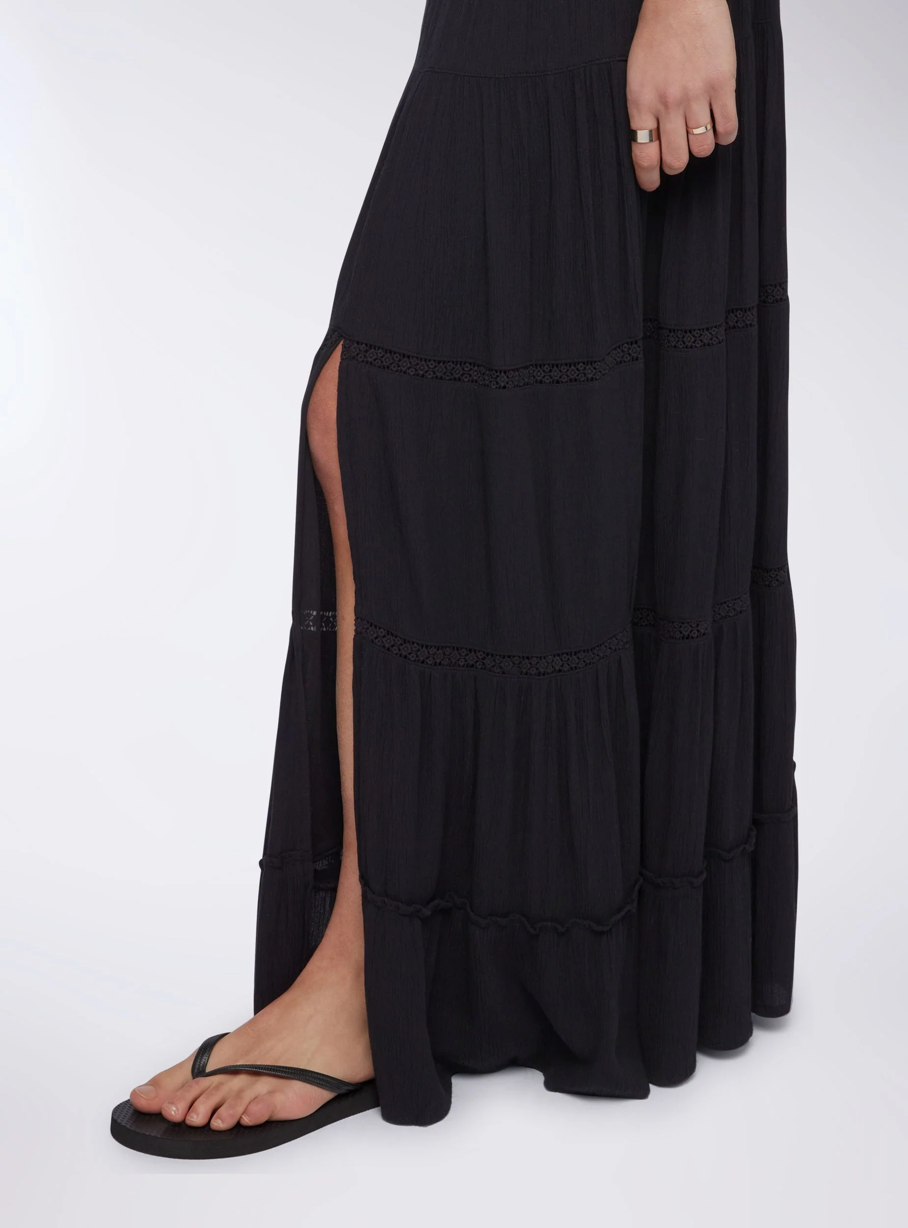 Gonna lunga con inserto in macramè - Image 3