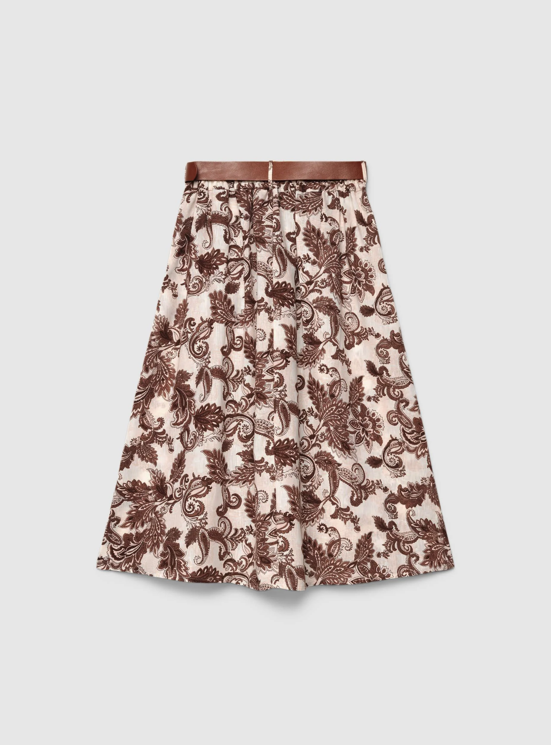 Gonna lunga con stampa fantasia paisley e cintura - Image 7
