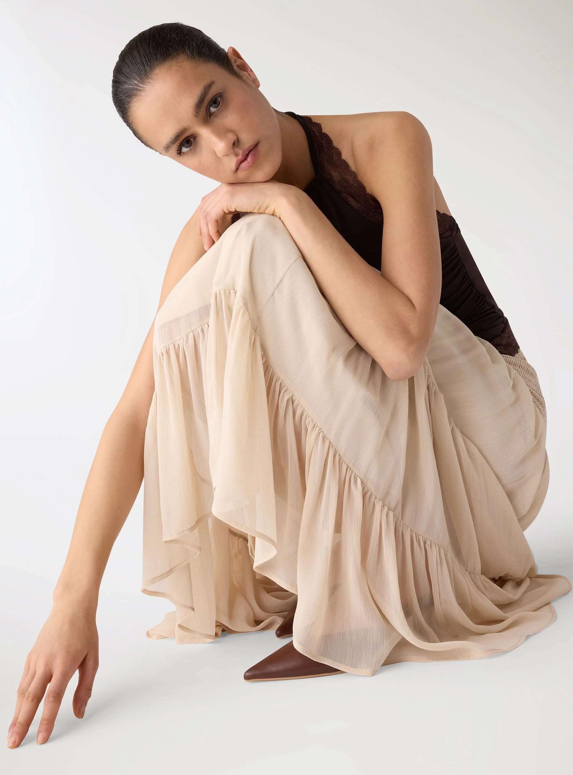 Gonna lunga con vita smock - Image 4