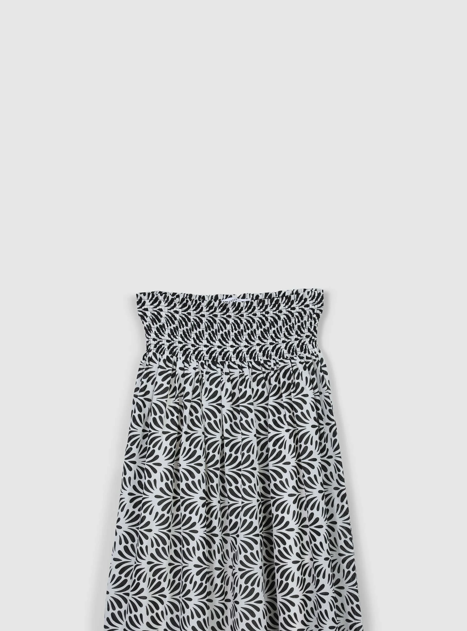 Gonna lunga fantasia etnica con punto smock - Image 7