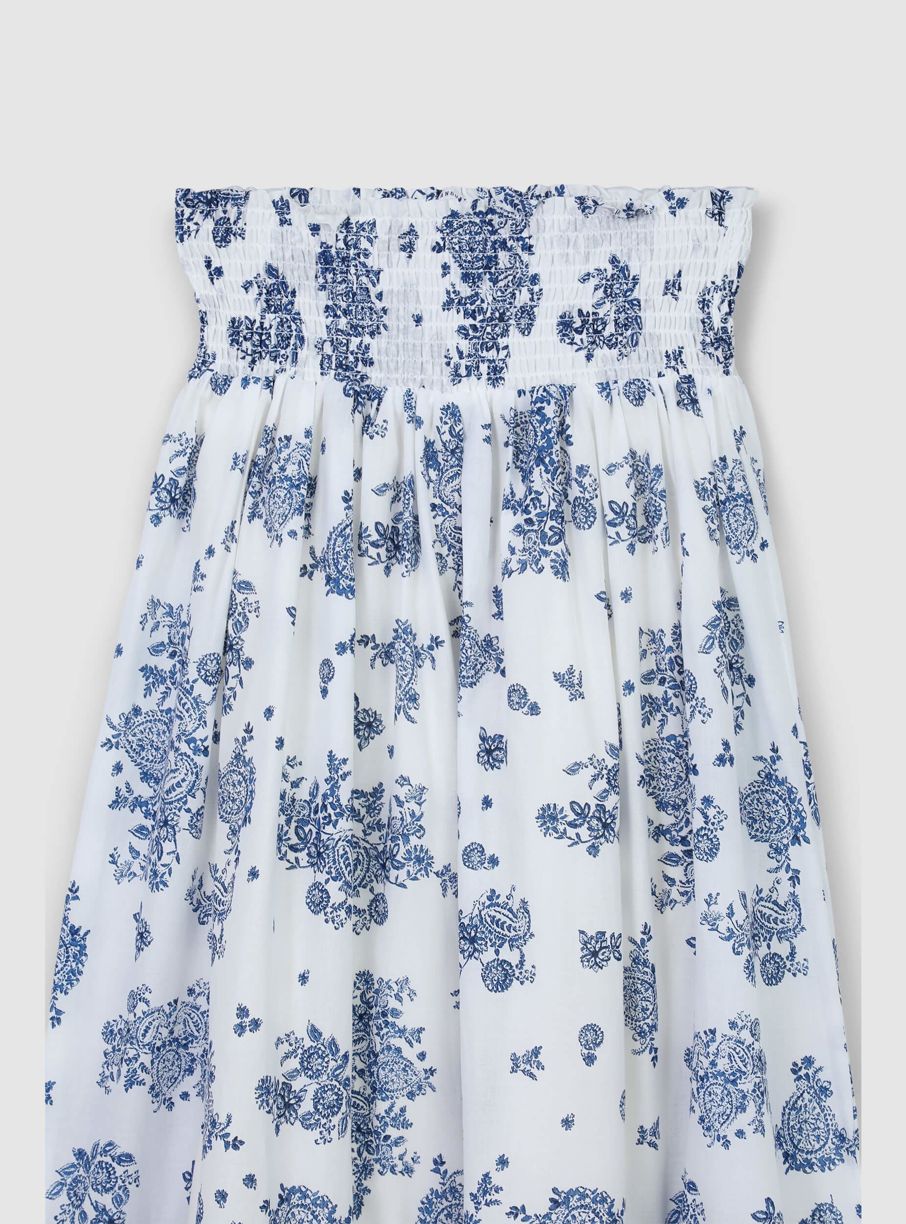 Gonna lunga floreale con punto smock - Image 5
