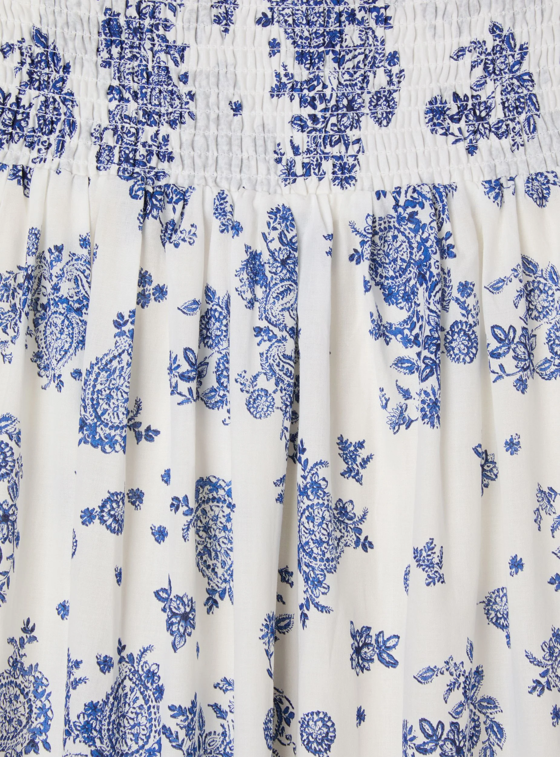 Gonna lunga floreale con punto smock - Image 7