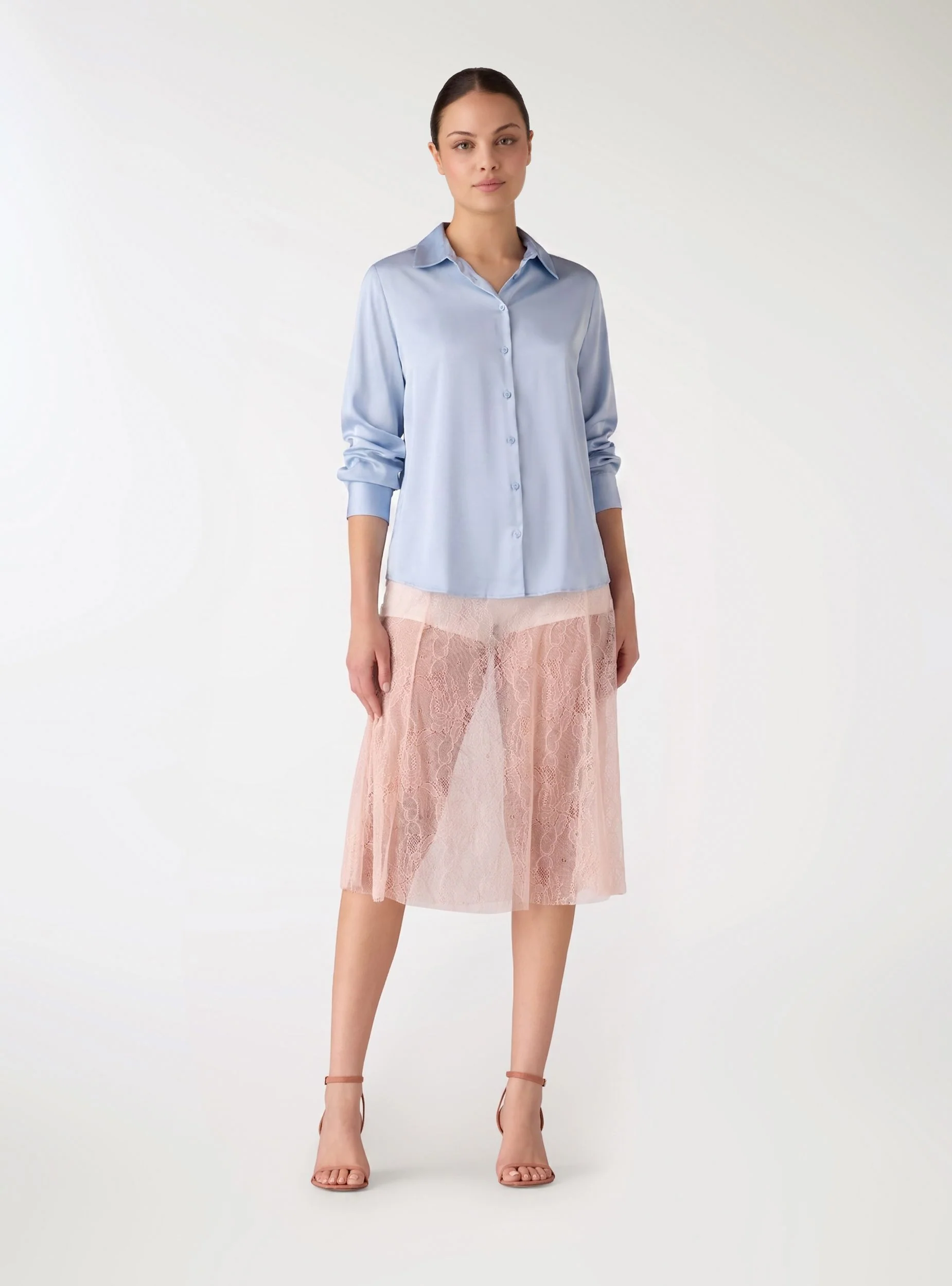 Gonna midi straight in pizzo con shorts - Image 2