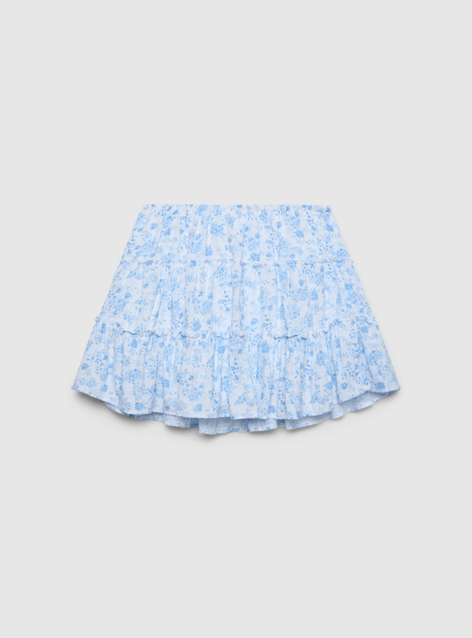 Gonna mini a balze con stampa floreale - Image 5