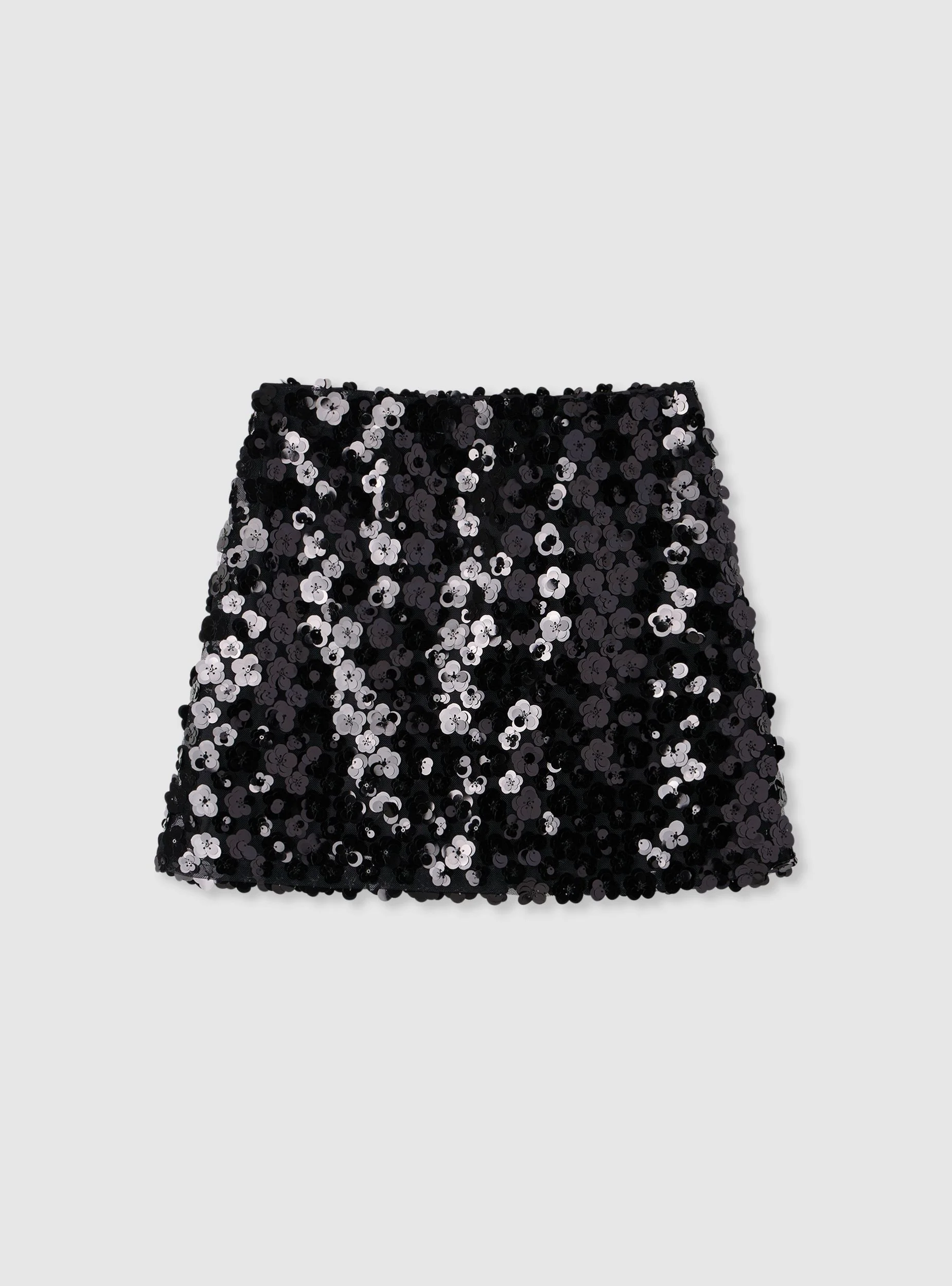 Gonna mini con paillettes a fiori - Image 5