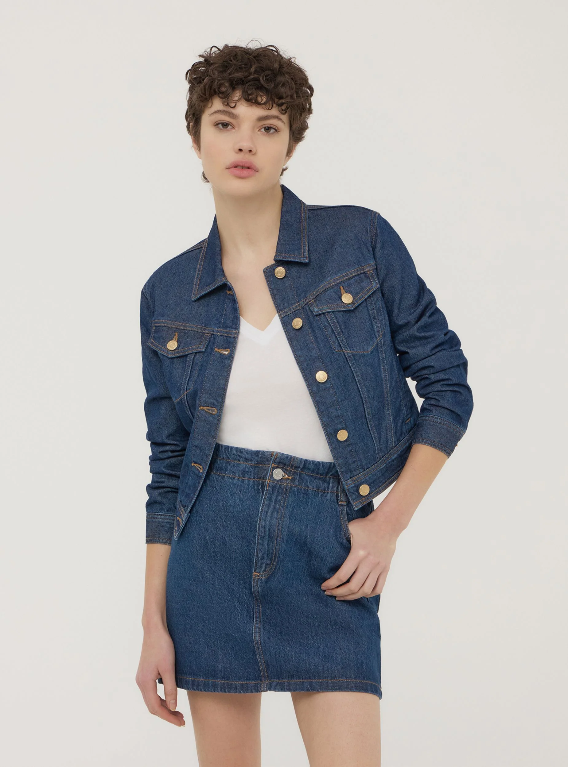 Gonna scura in jeans paperbag
