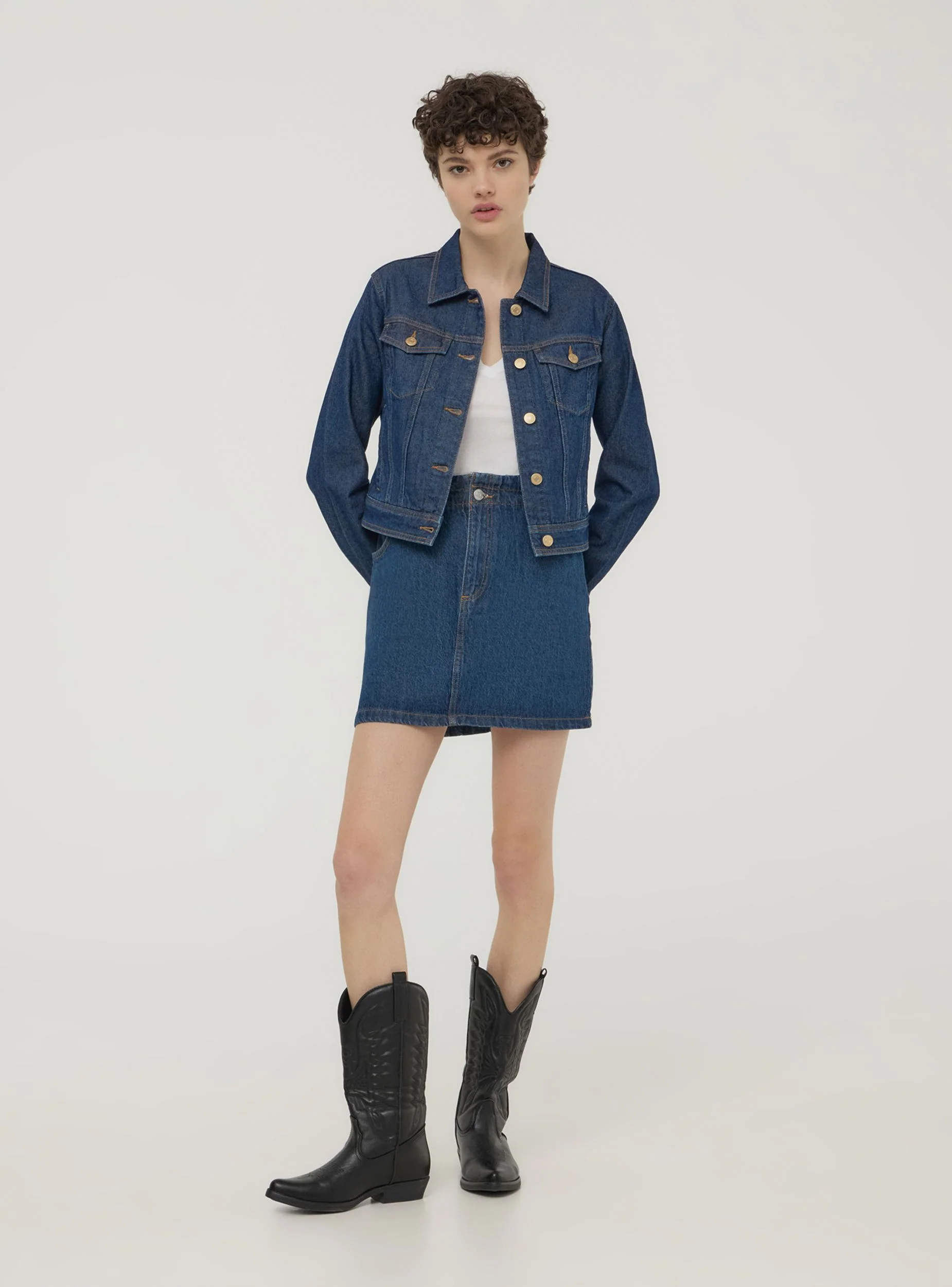 Gonna scura in jeans paperbag - Image 2