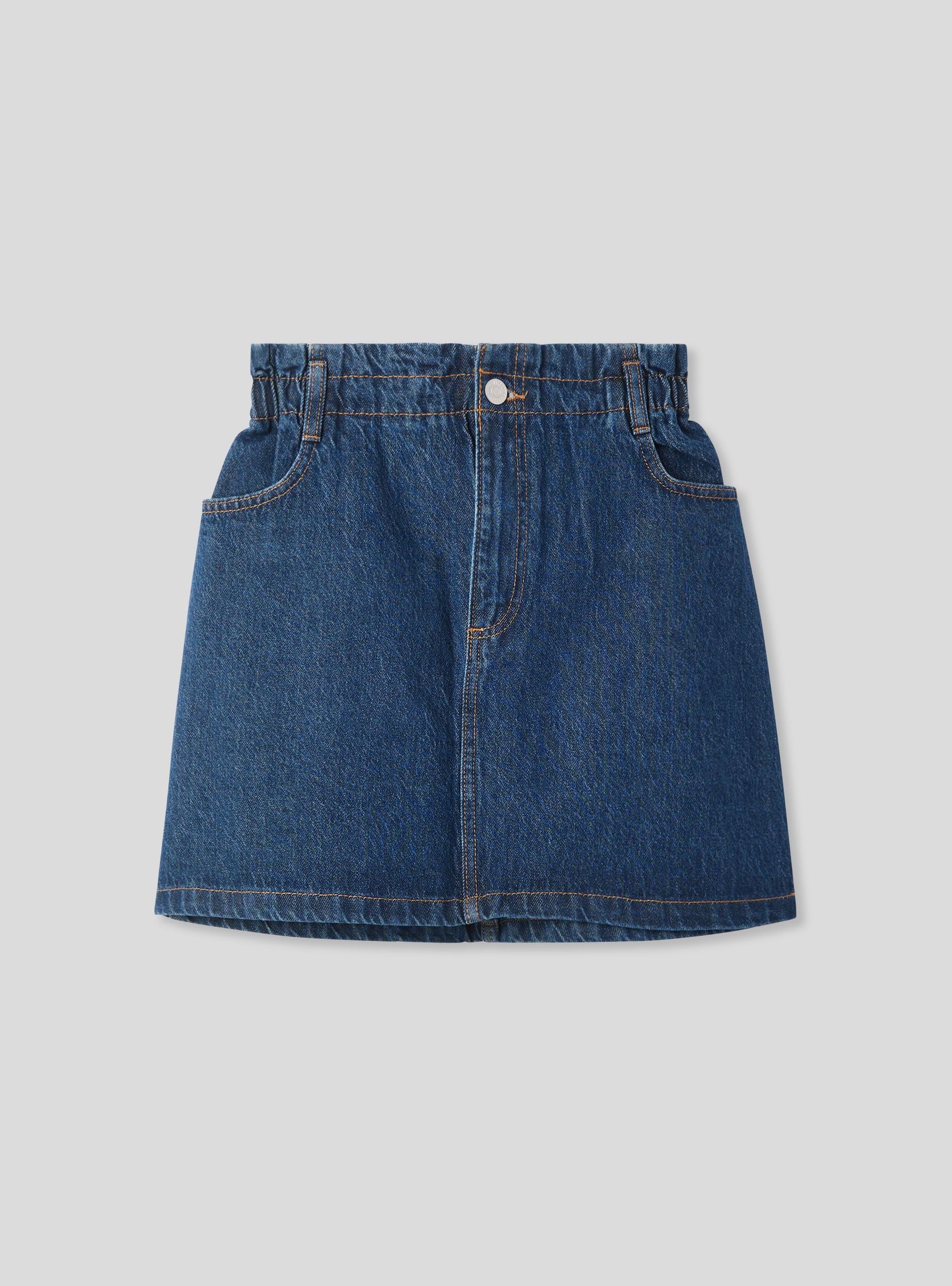Gonna scura in jeans paperbag - Image 5