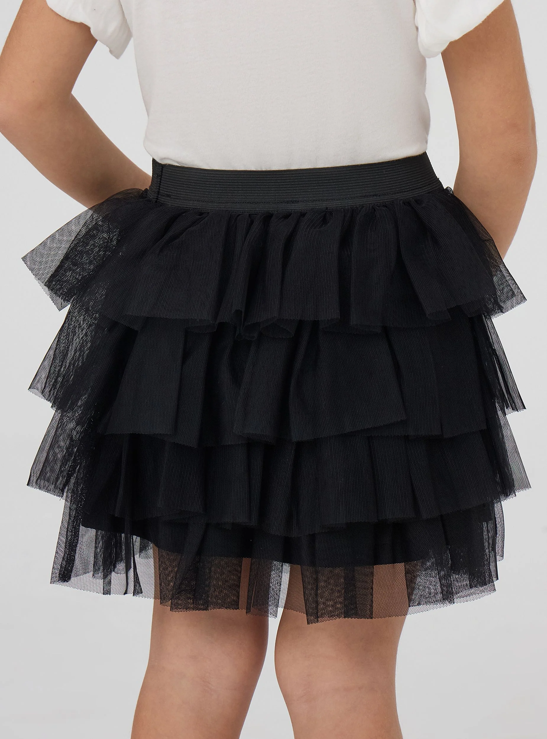 Gonna tinta unita a balze in tulle - Image 3