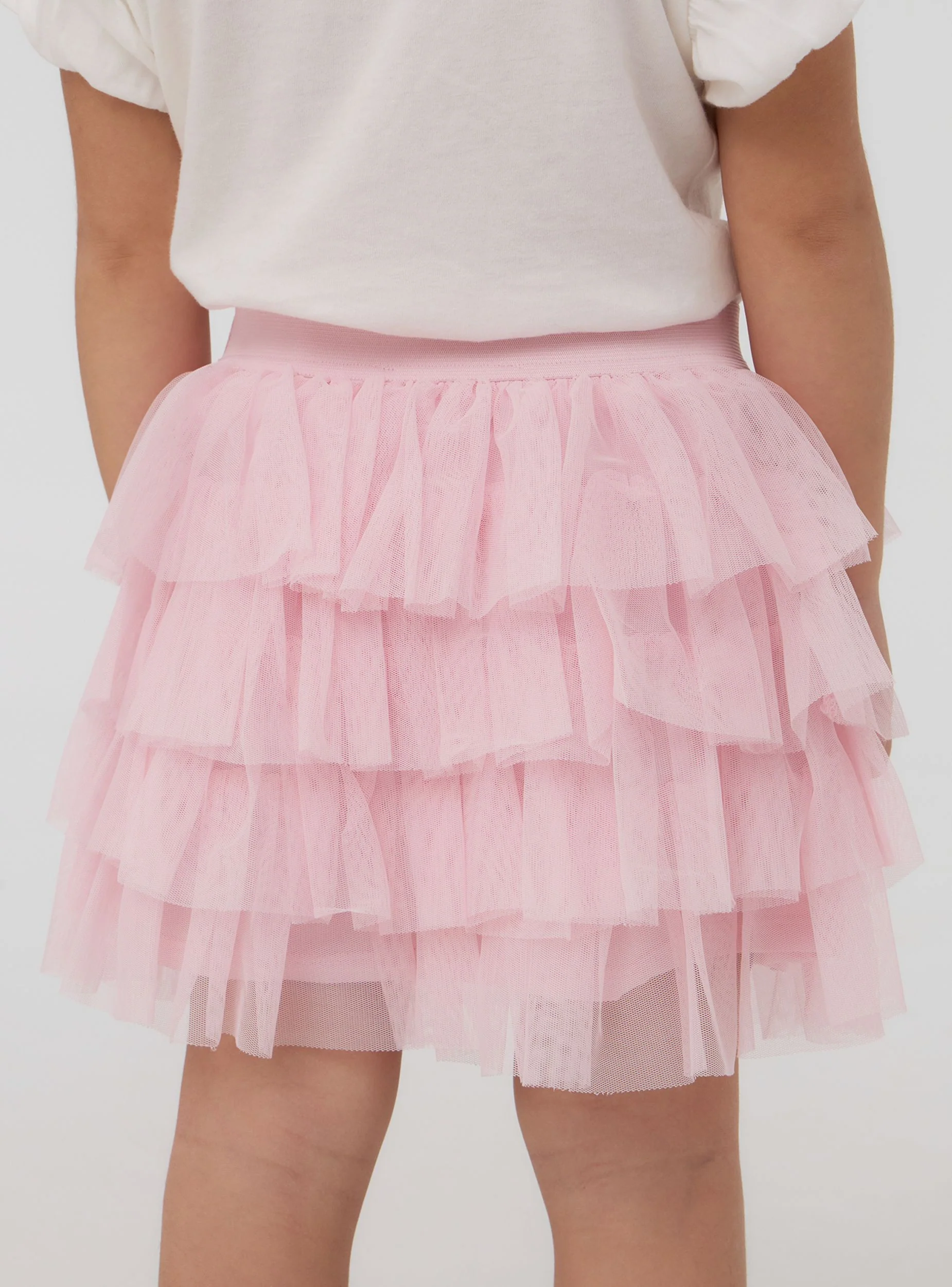 Gonna tinta unita a balze in tulle - Image 3
