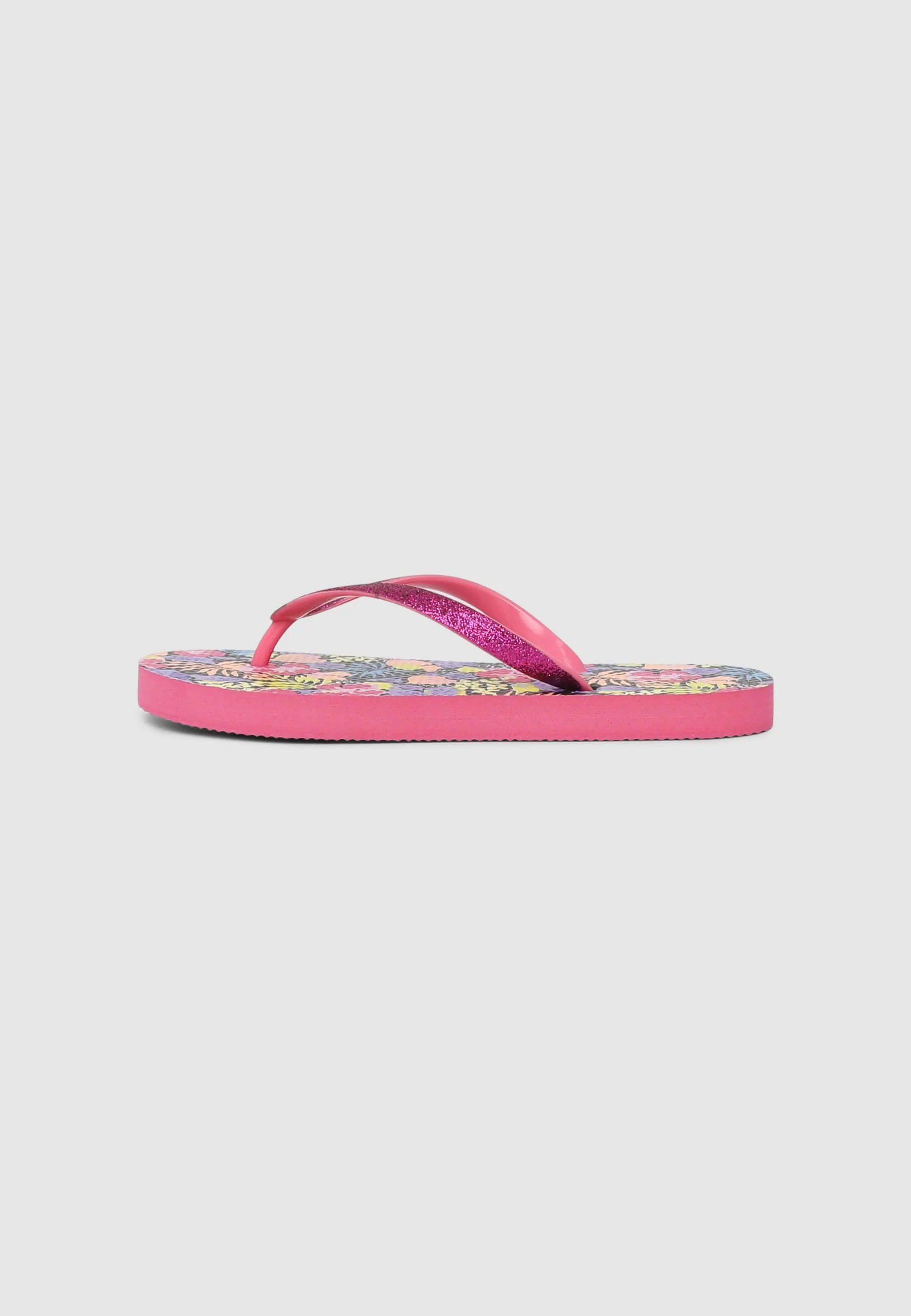 Infradito fantasia fiori con glitter