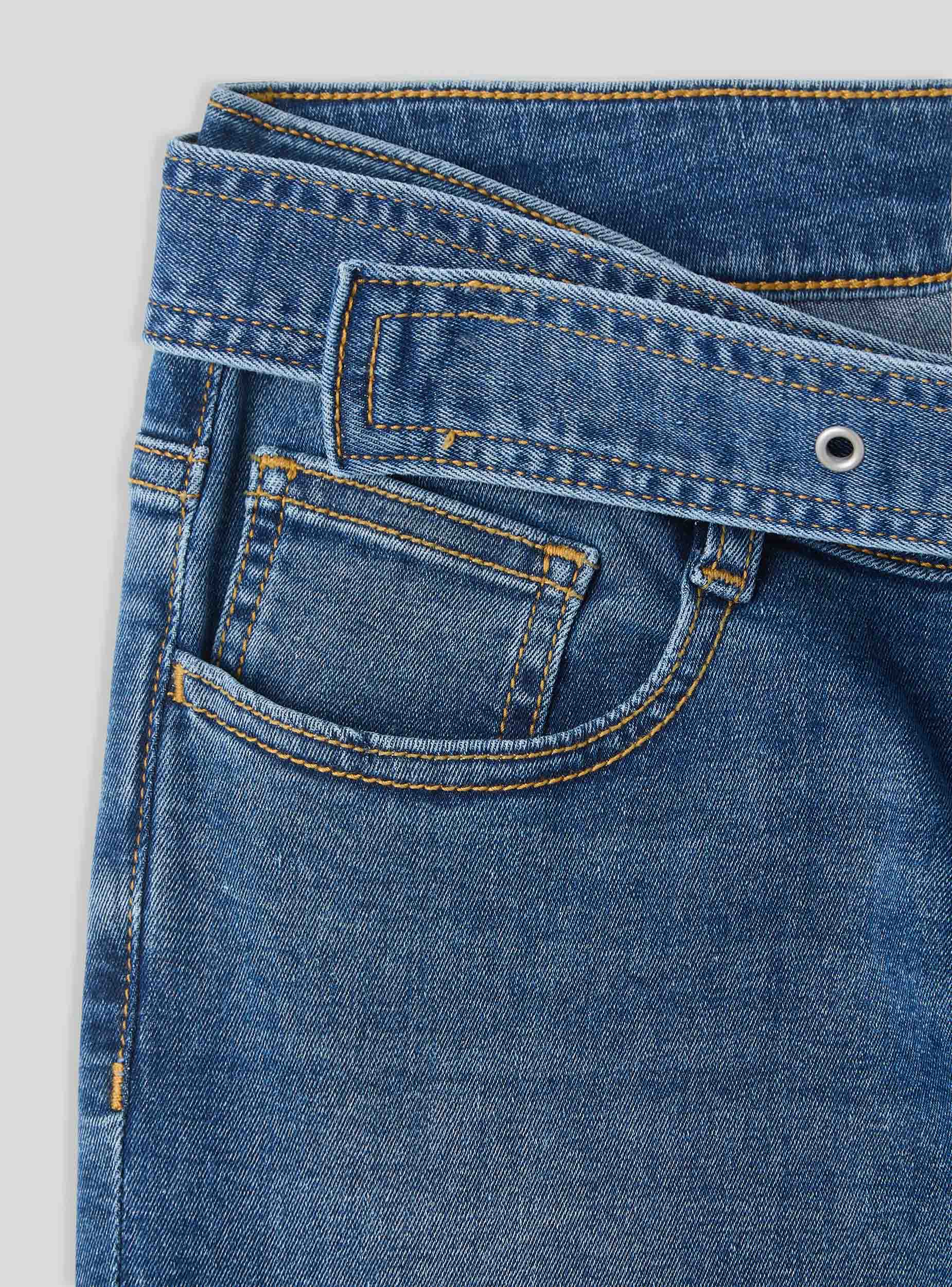 Jeans a zampa a vita bassa con cintura - Image 4
