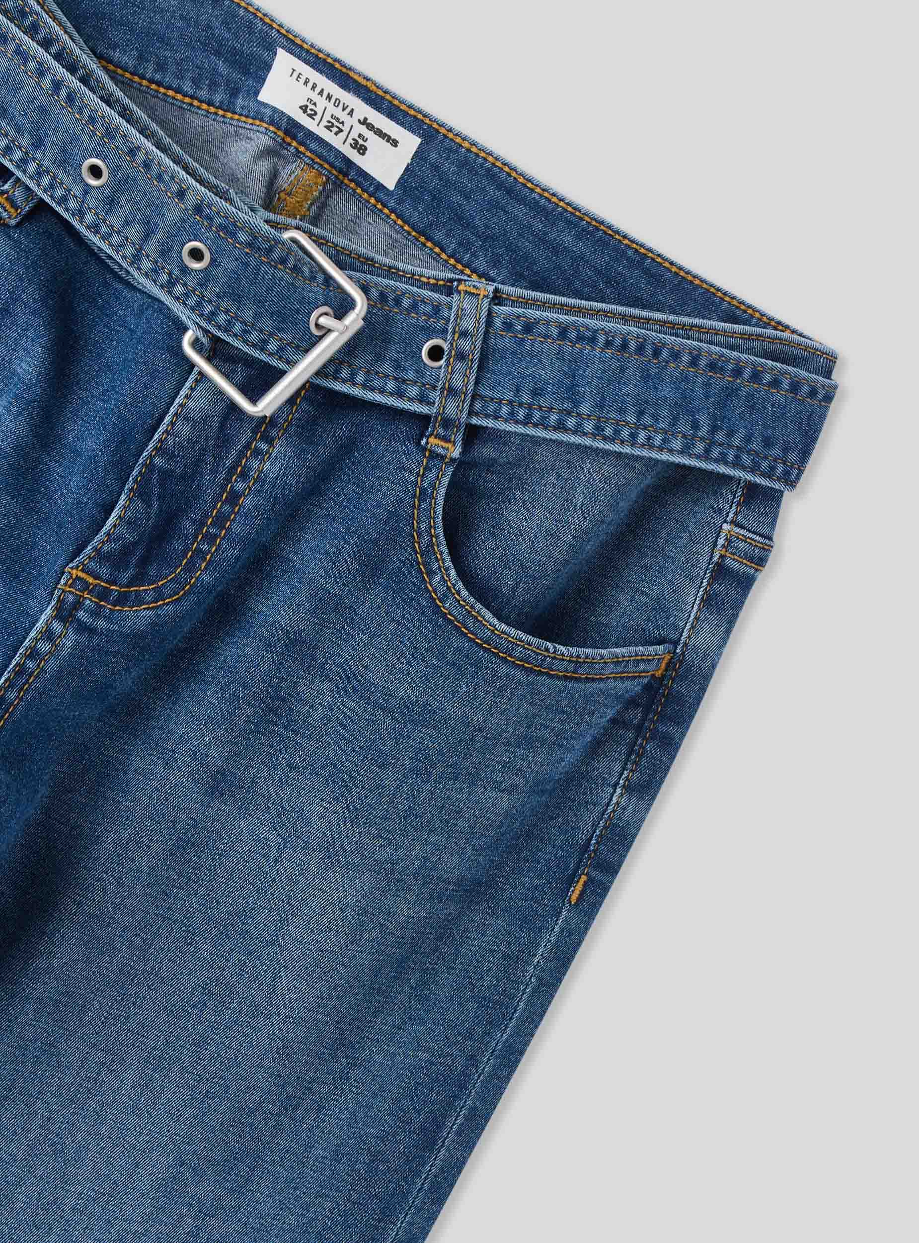 Jeans a zampa a vita bassa con cintura - Image 6