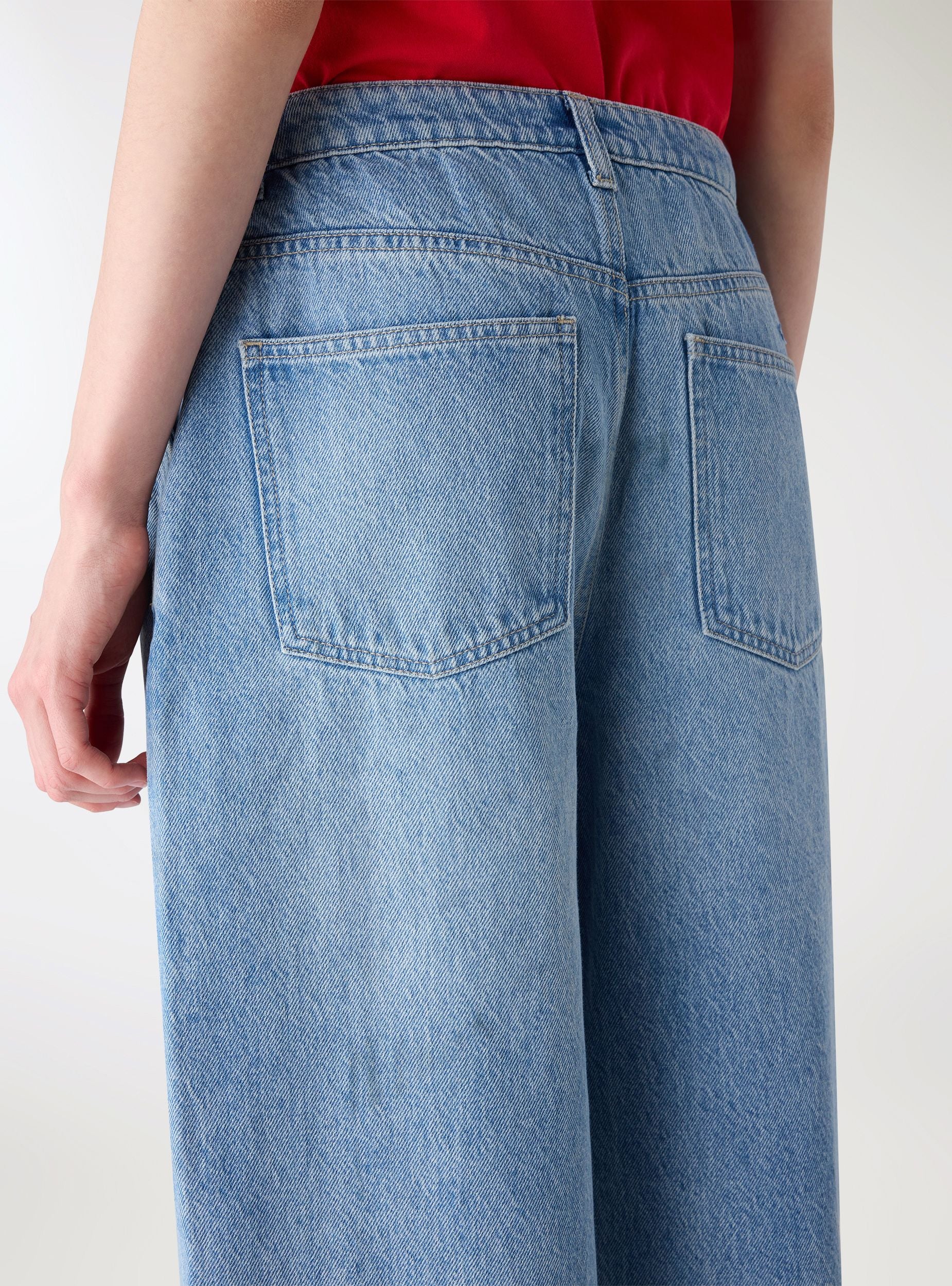 Jeans baggy a tinta unita - Image 4