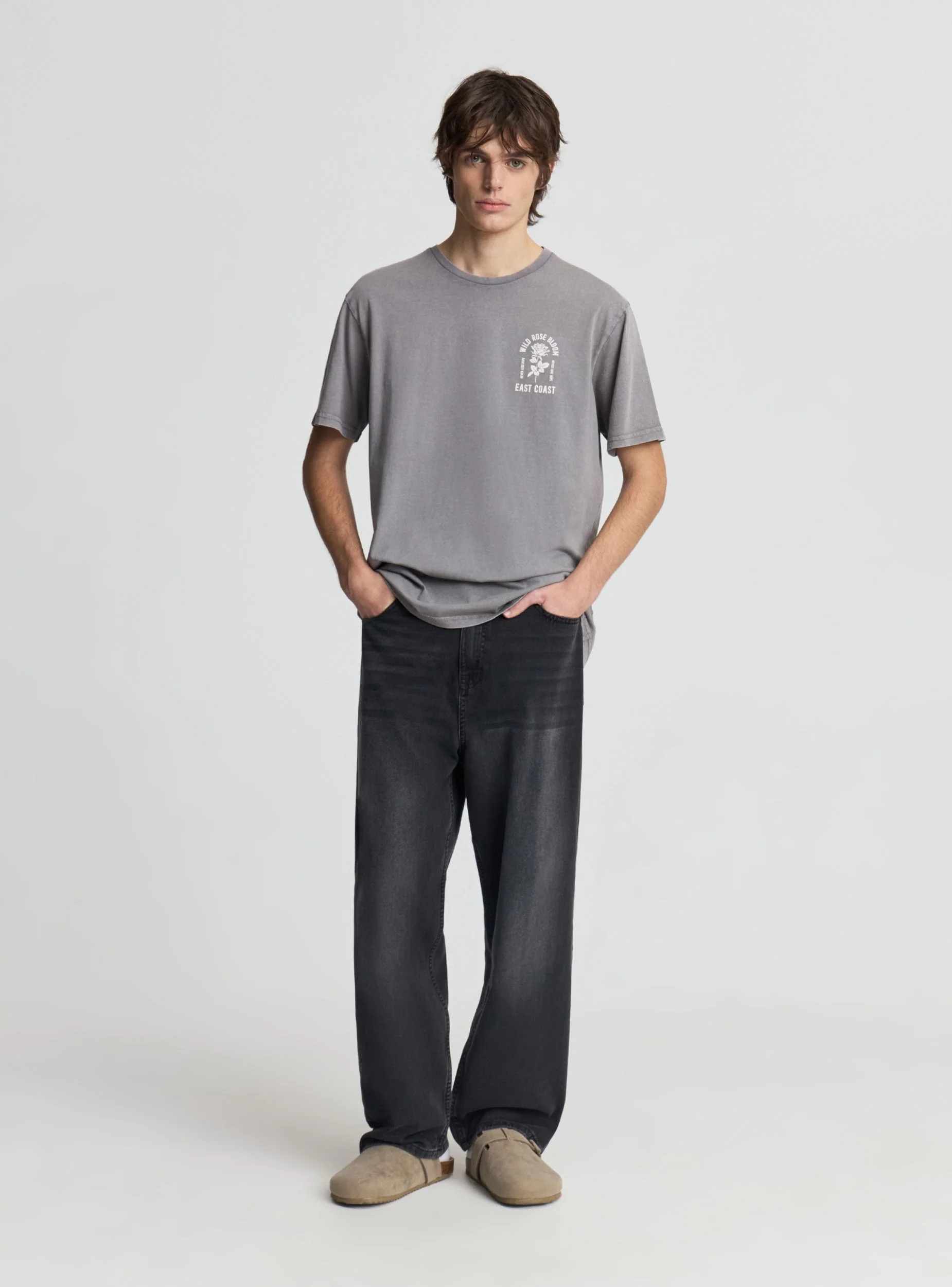 Jeans baggy a tinta unita - Image 2