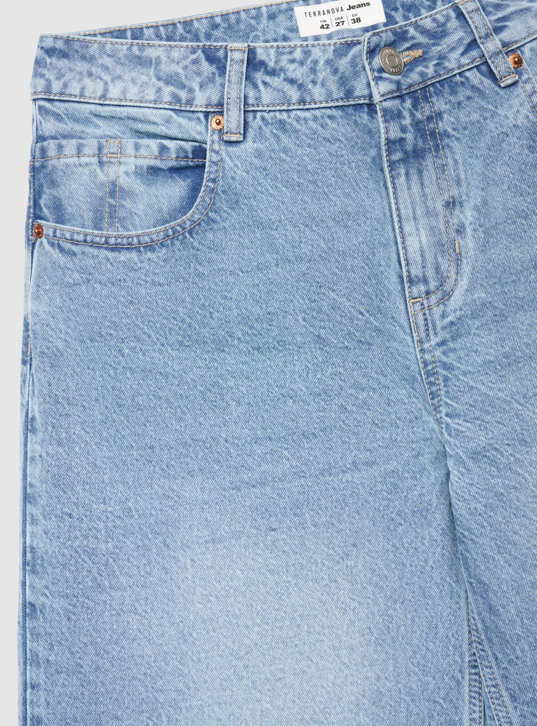 Jeans baggy a vita bassa tinta unita - Image 5
