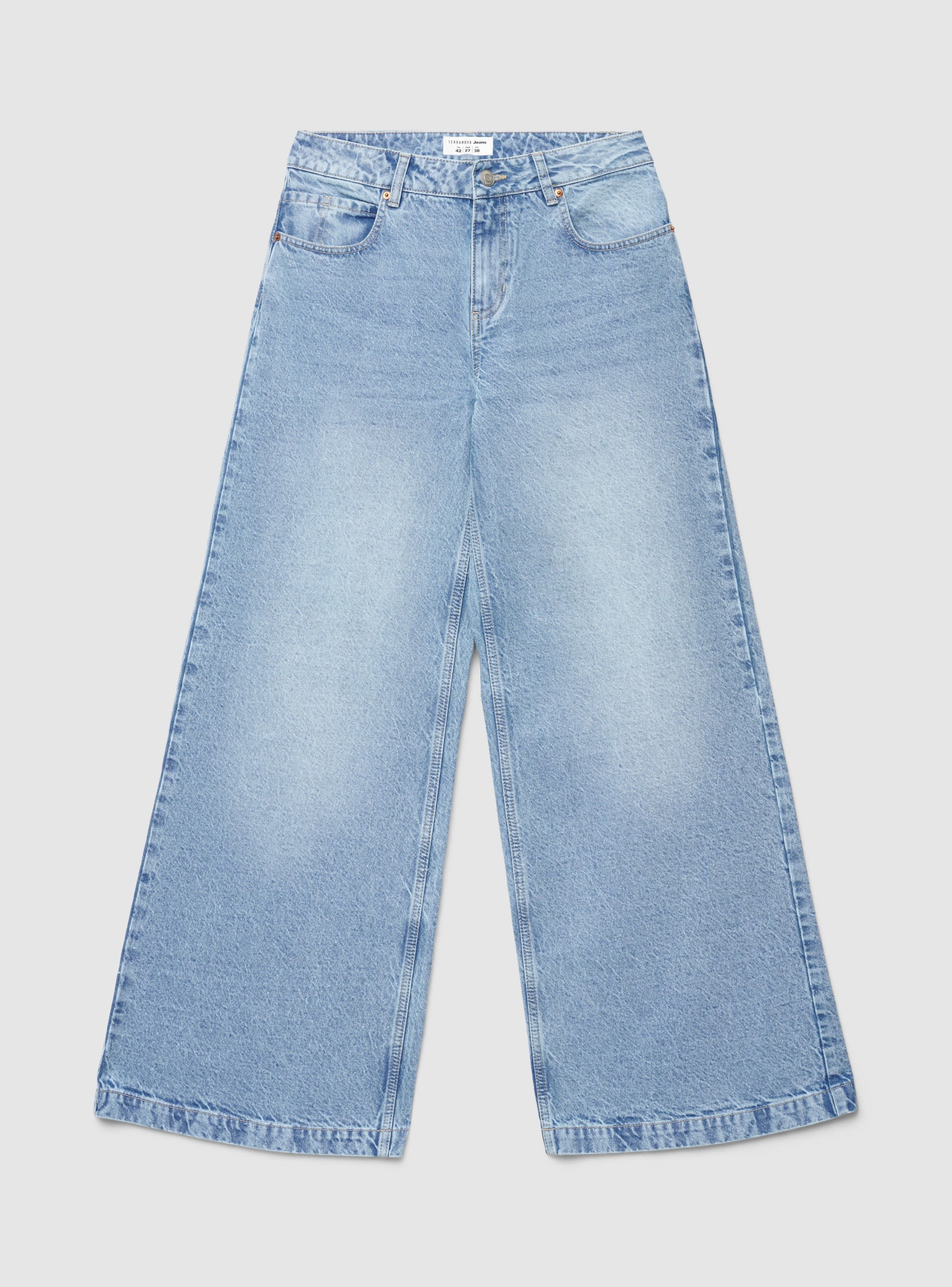 Jeans baggy a vita bassa tinta unita - Image 7