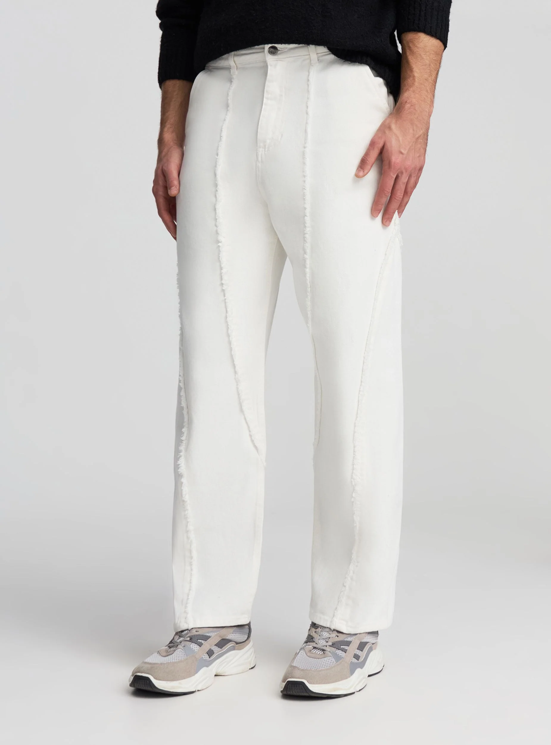 Jeans baggy con cuciture sfrangiate - Image 2