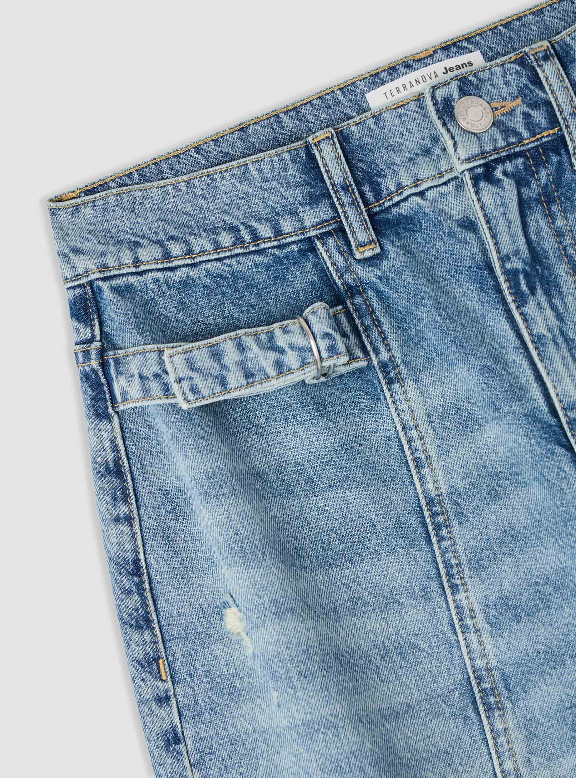 Jeans balloon con tagli e fibbia - Image 7