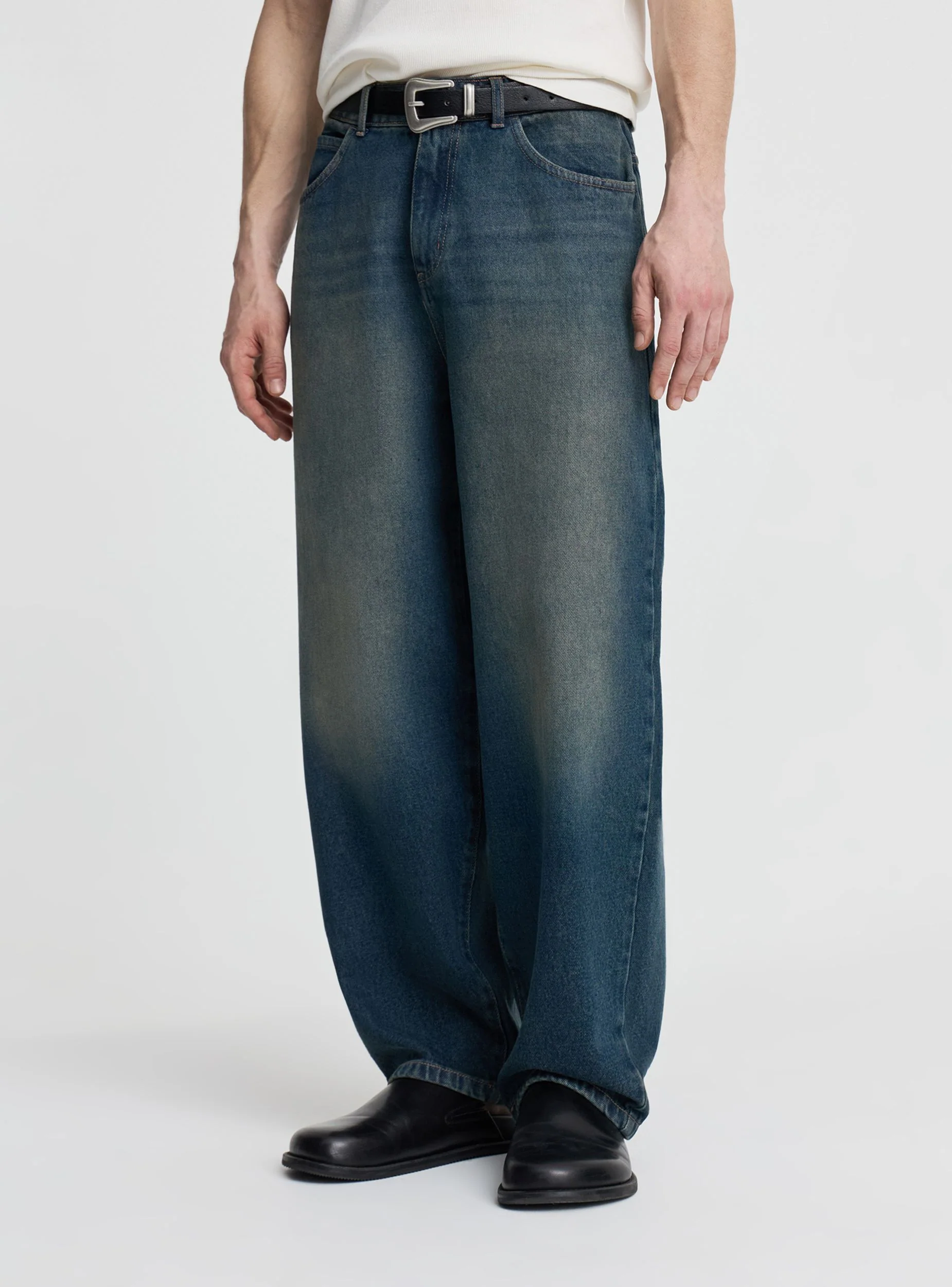 Jeans balloon fit a tinta unita - Image 2