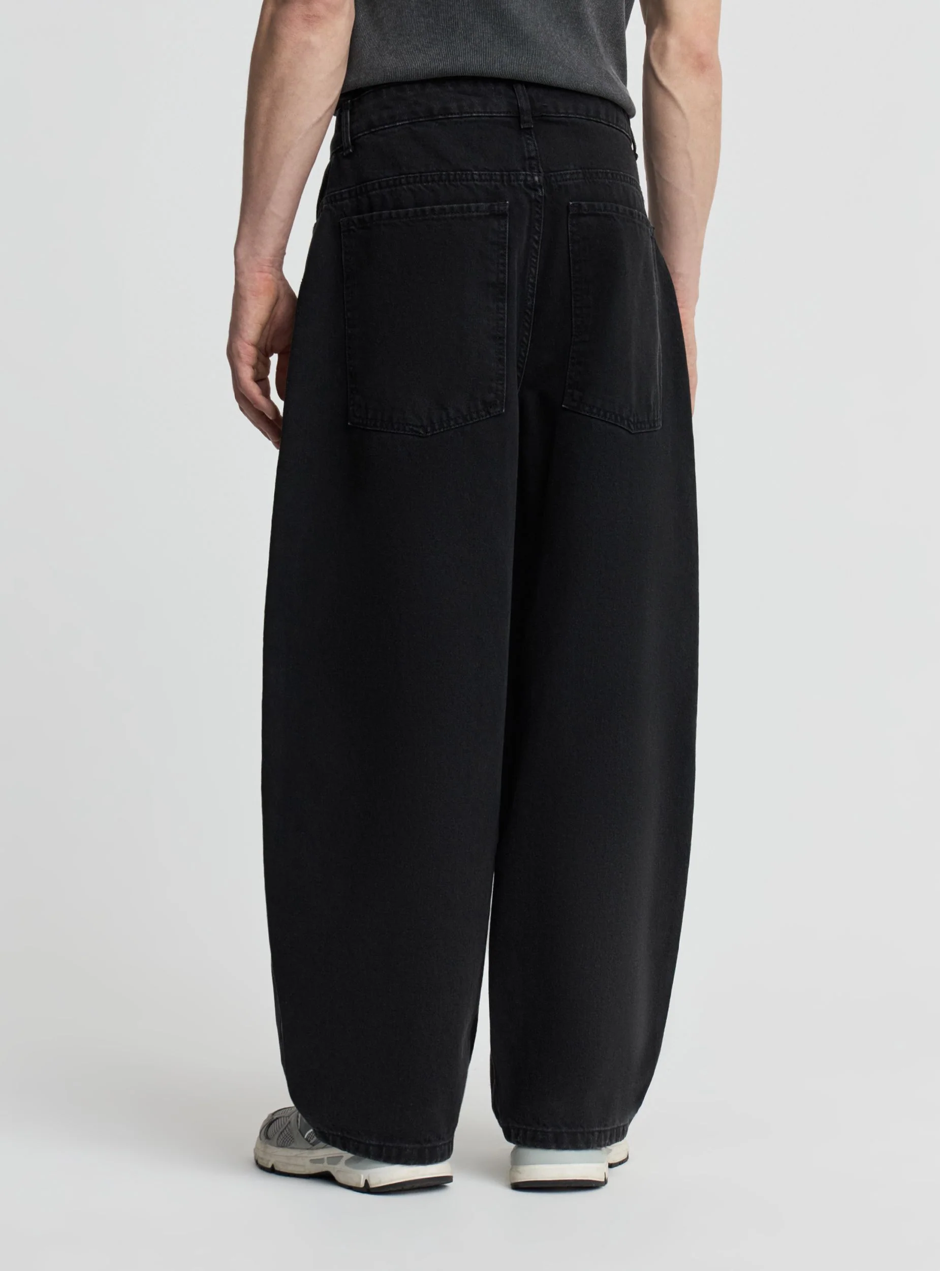 Jeans barrel a tinta unita - Image 3