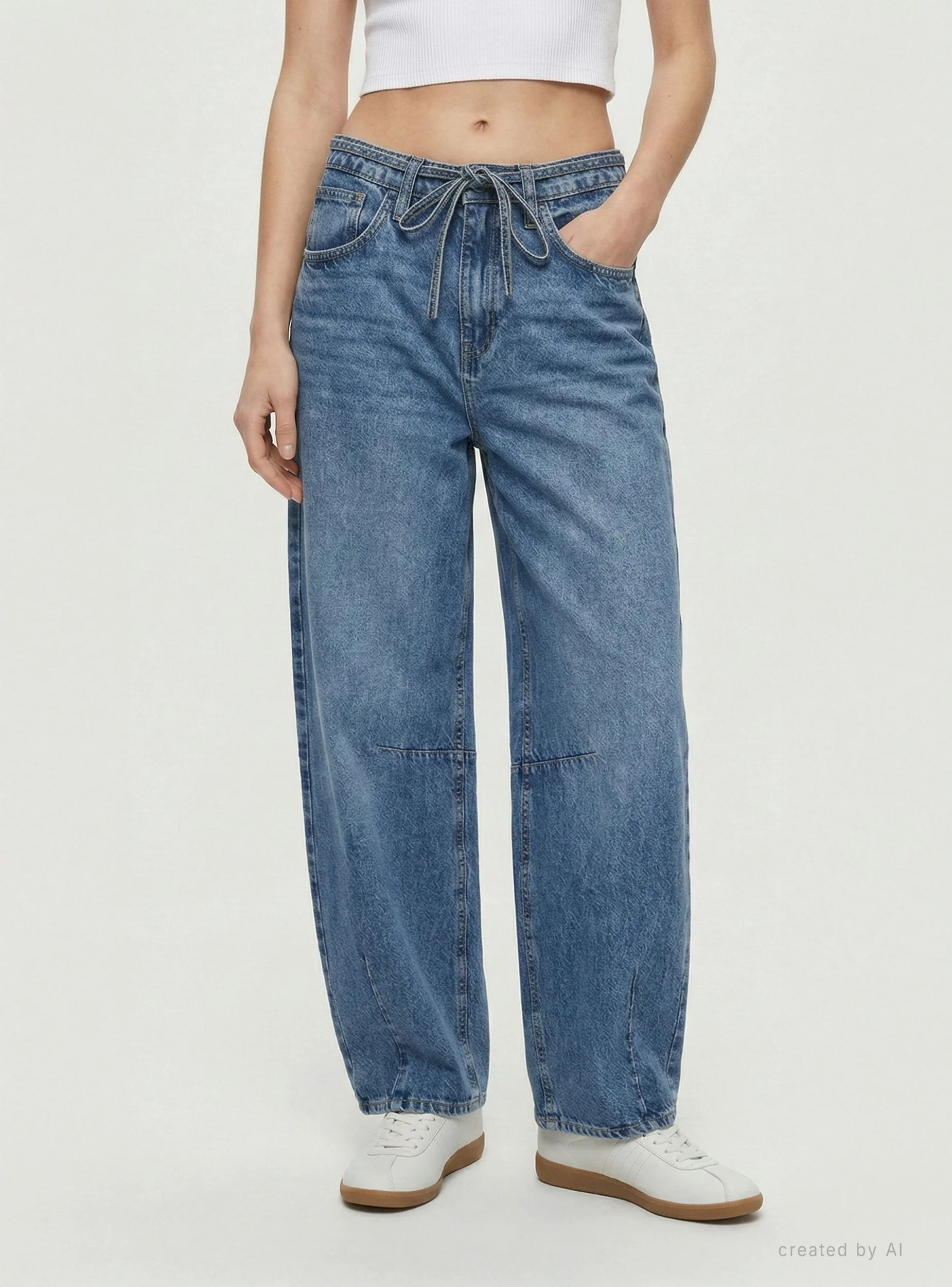 Jeans barrel con coulisse - Image 2
