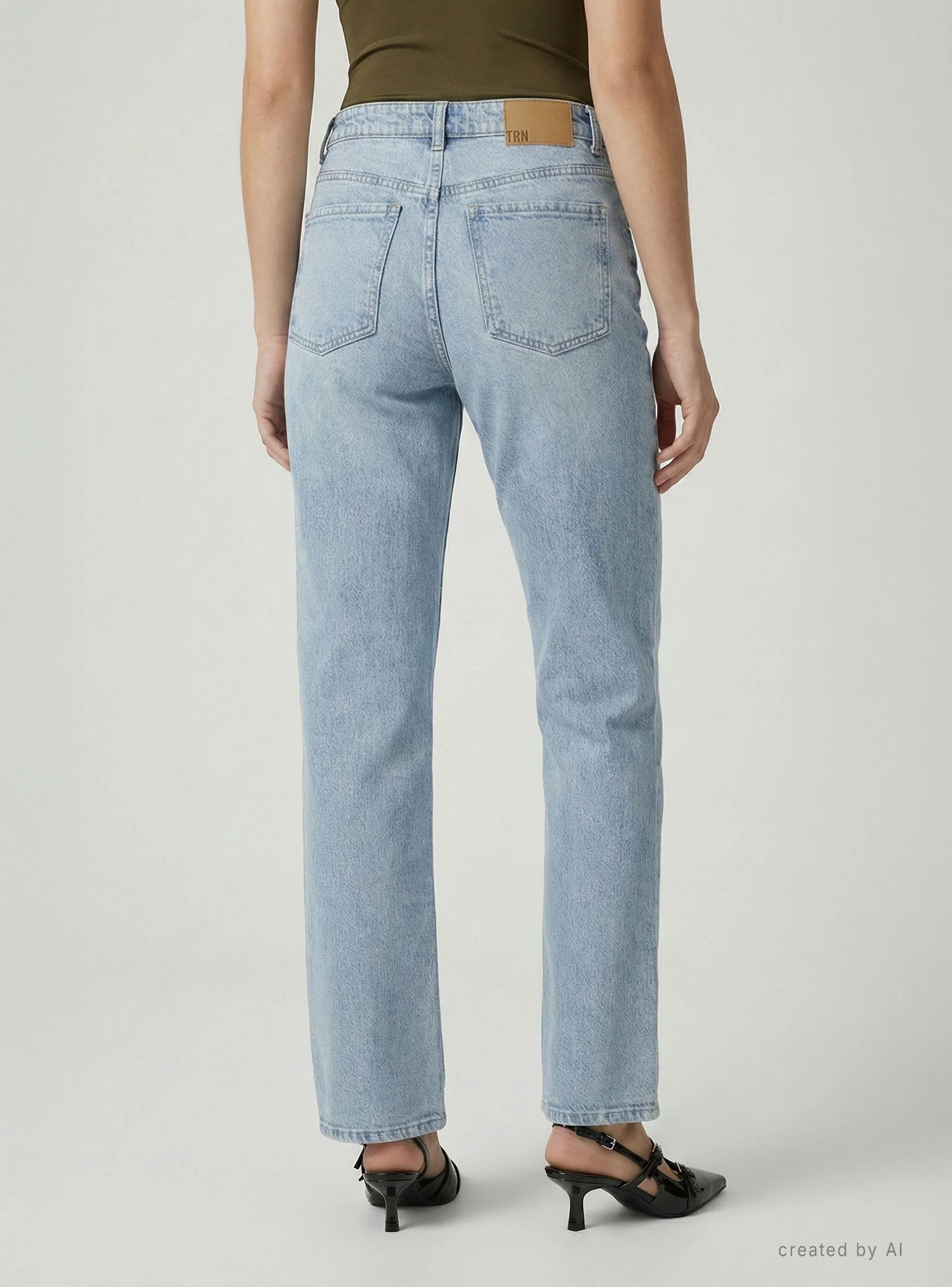Jeans bootcut a tinta unita - Image 3