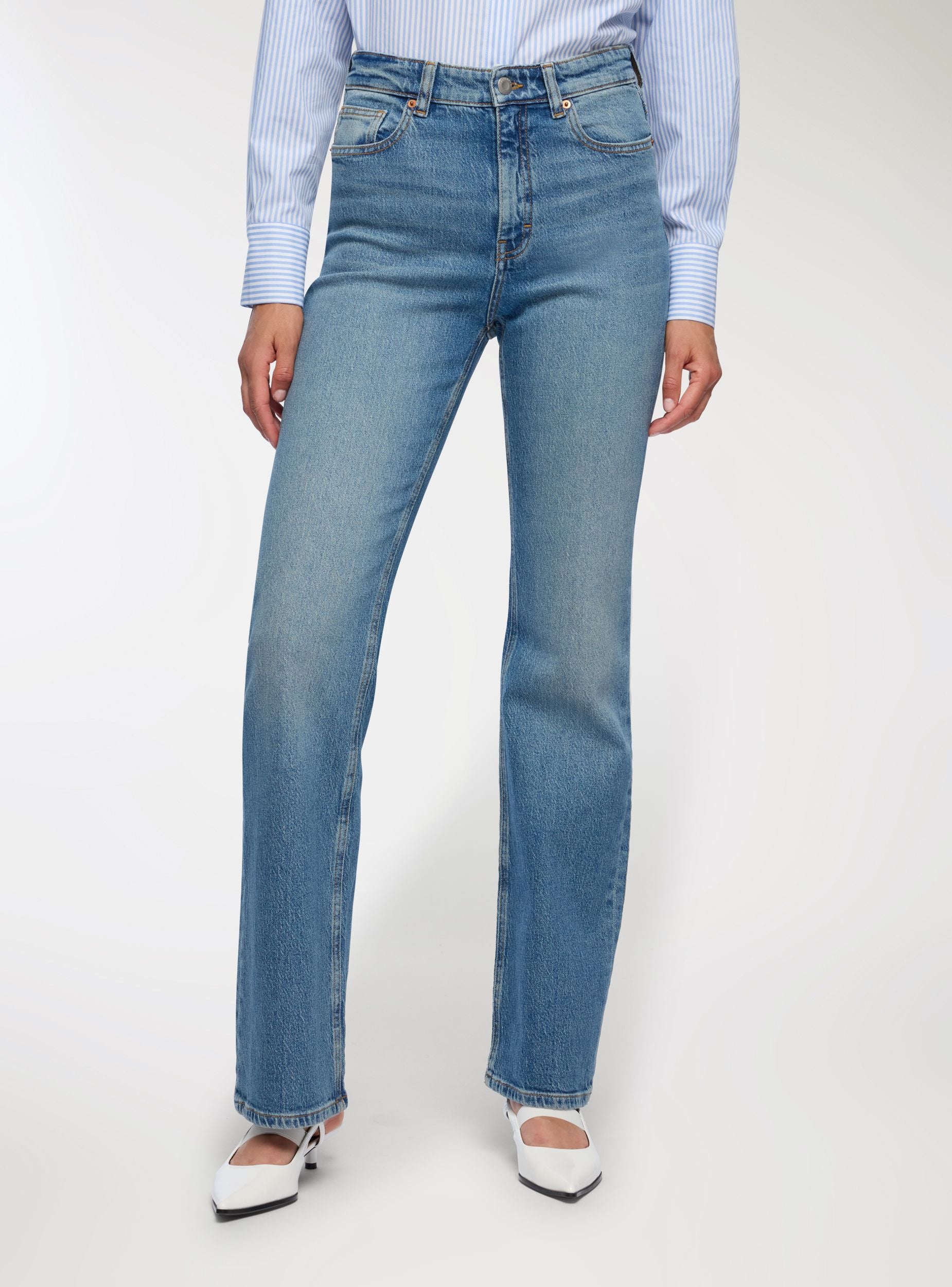 Jeans bootcut a tinta unita - Image 3