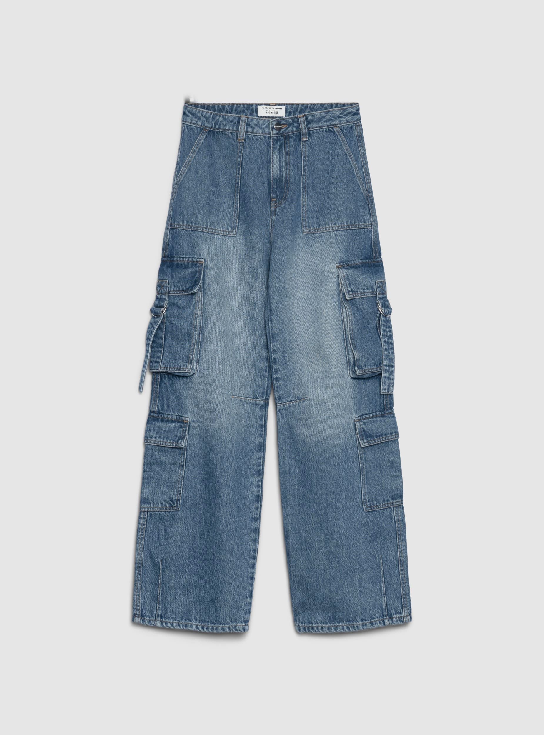 Jeans cargo a gamba ampia - Image 5