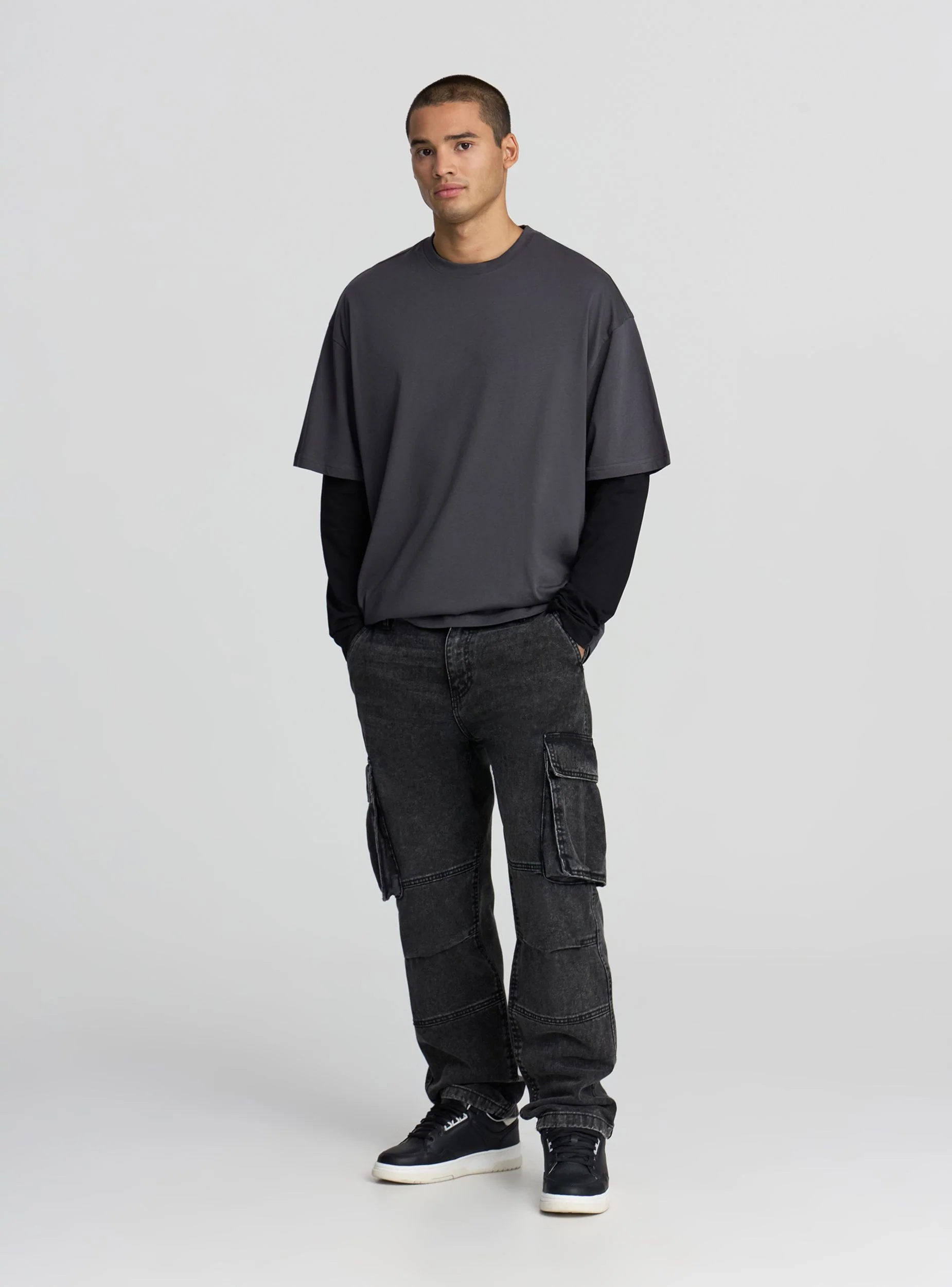 Jeans cargo oversize acid wash - Image 2