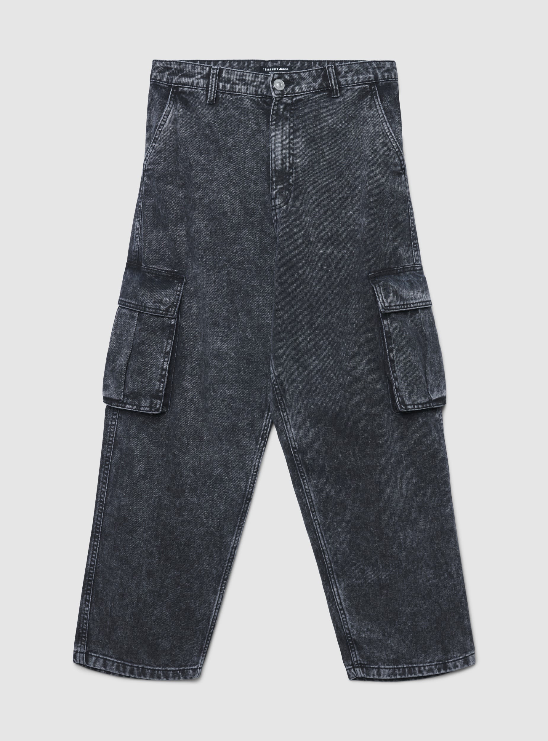 Jeans cargo superbaggy effetto slavato - Image 6