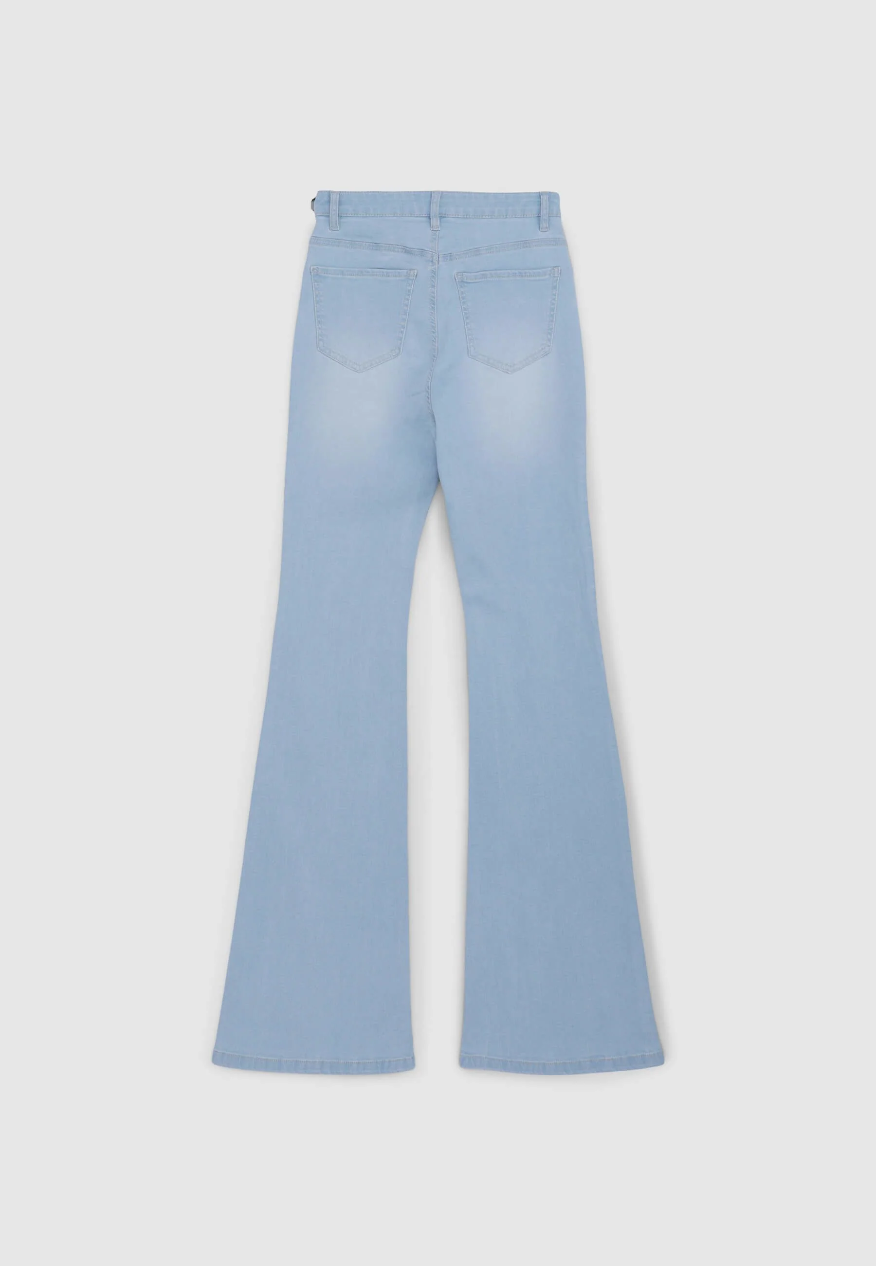 Jeans chiari a zampa a vita alta - Image 5