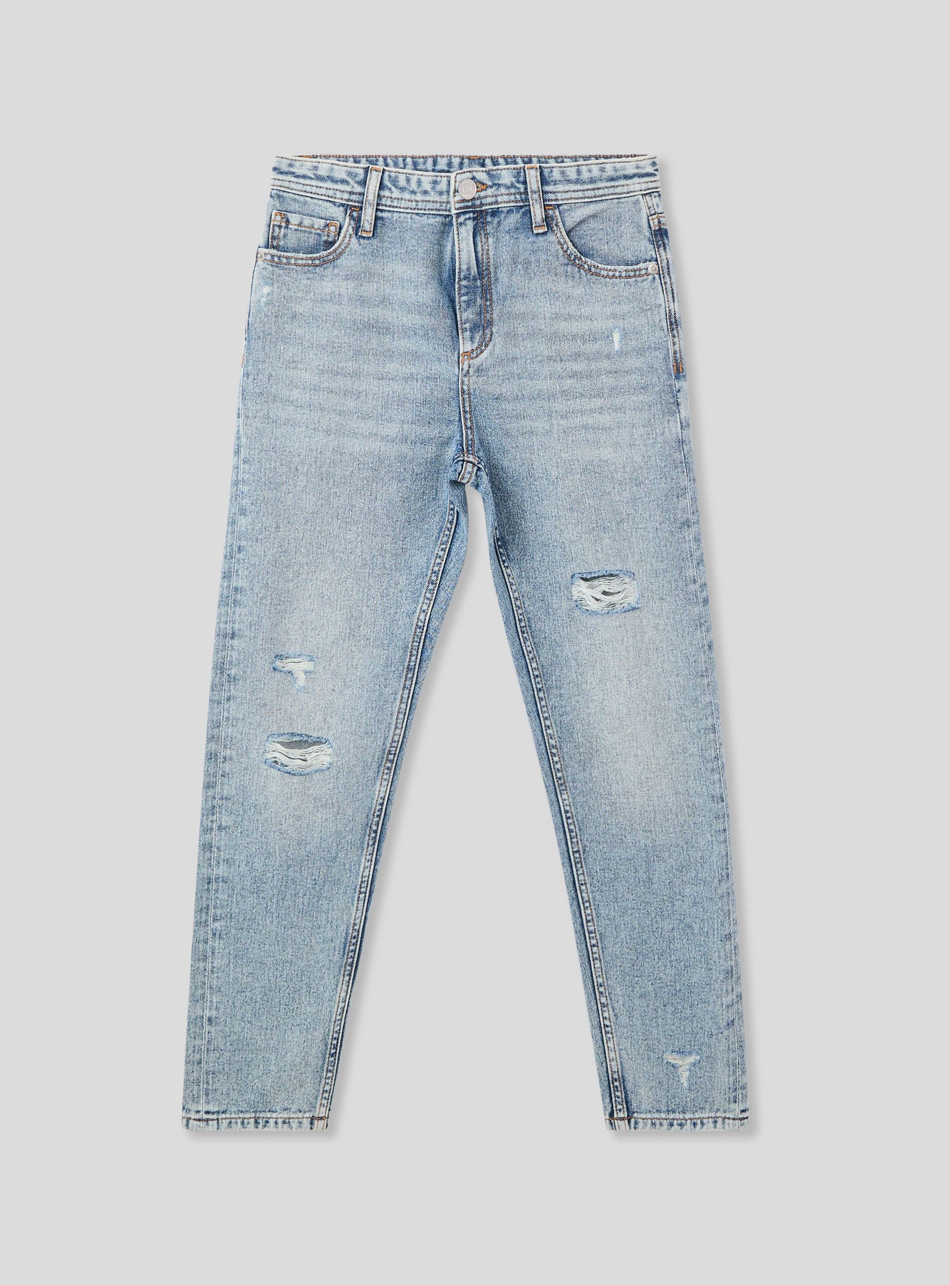 Jeans chiari loose fit con strappi - Image 6