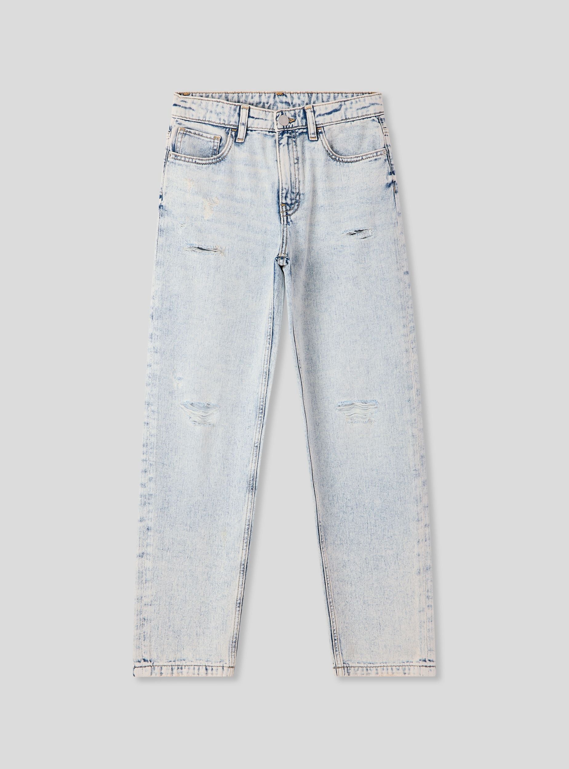 Jeans chiari regular con strappi - Image 5