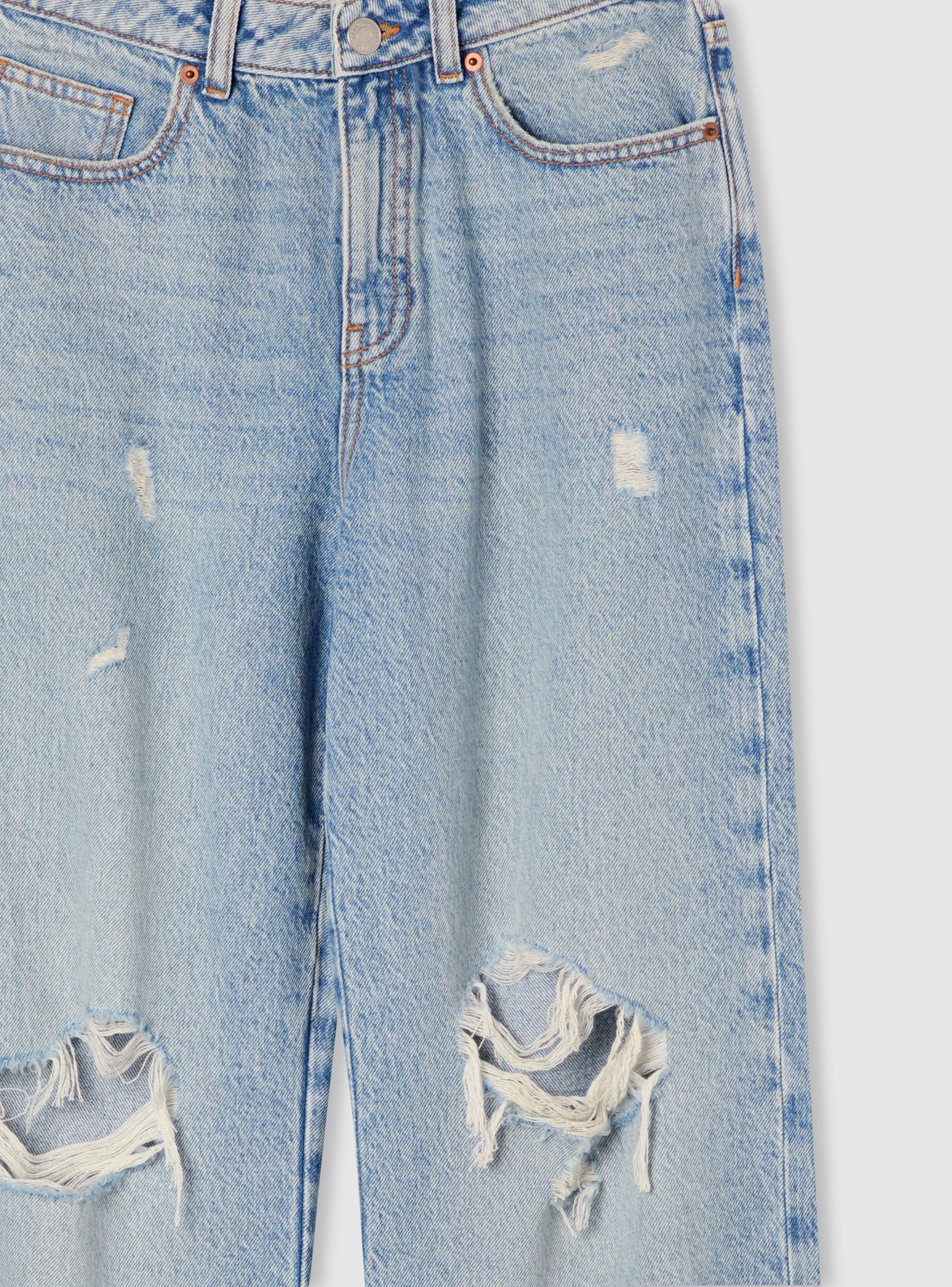 Jeans chiari wide leg con strappi - Image 6