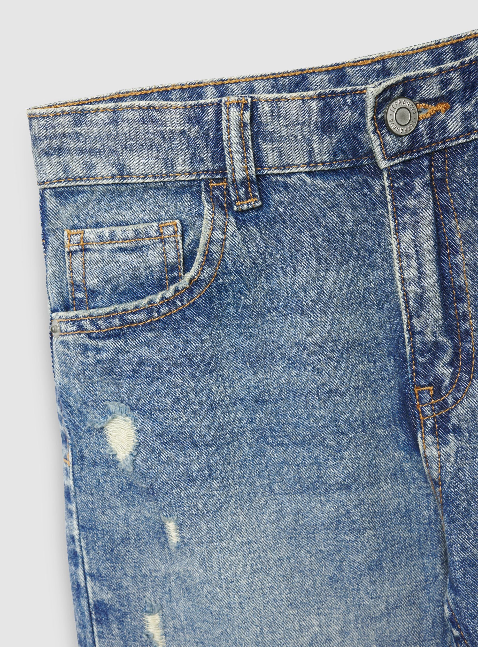 Jeans con strappi a tinta unita - Image 6