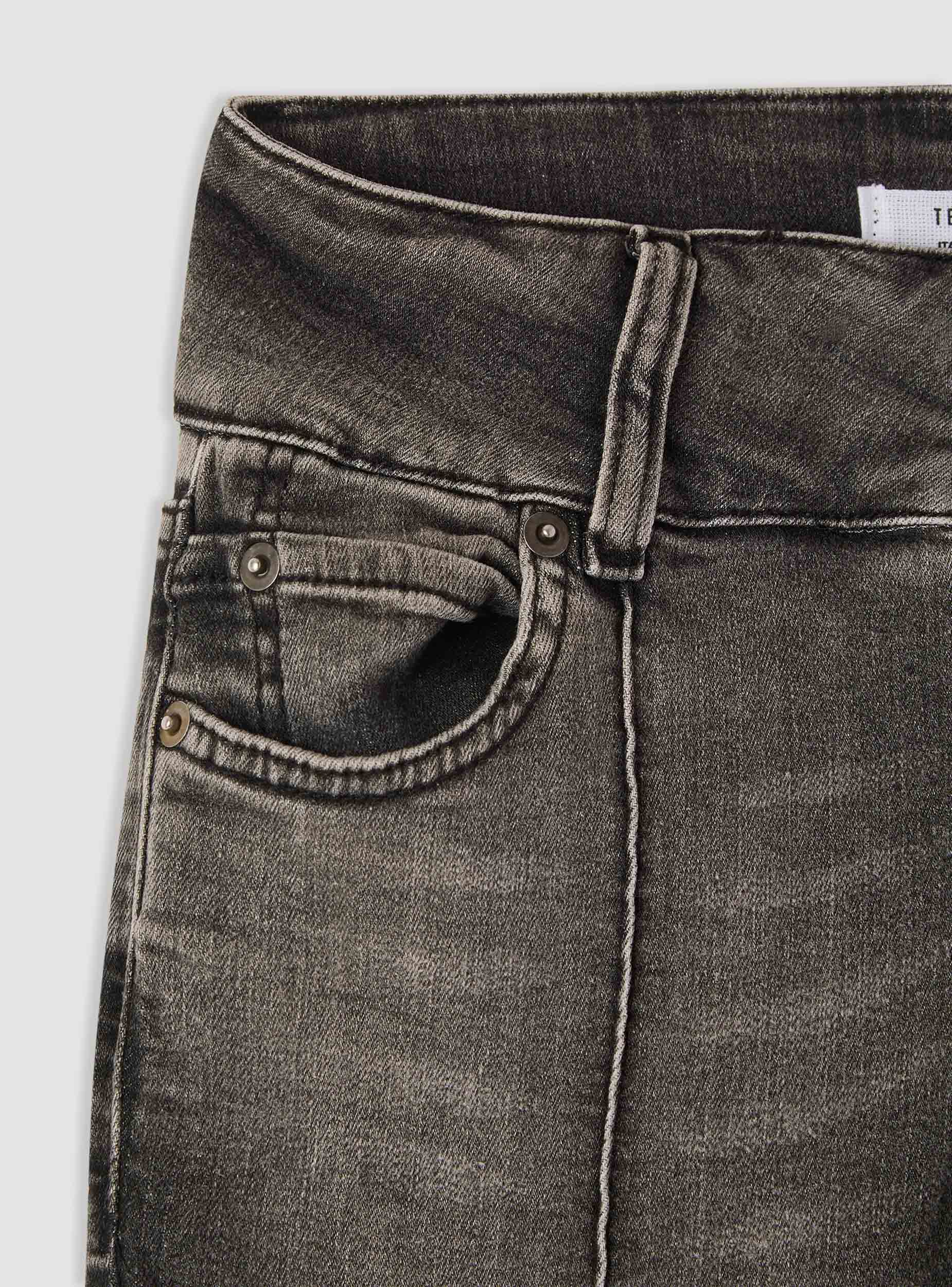 Jeans flare a vita bassa con nervature - Image 3