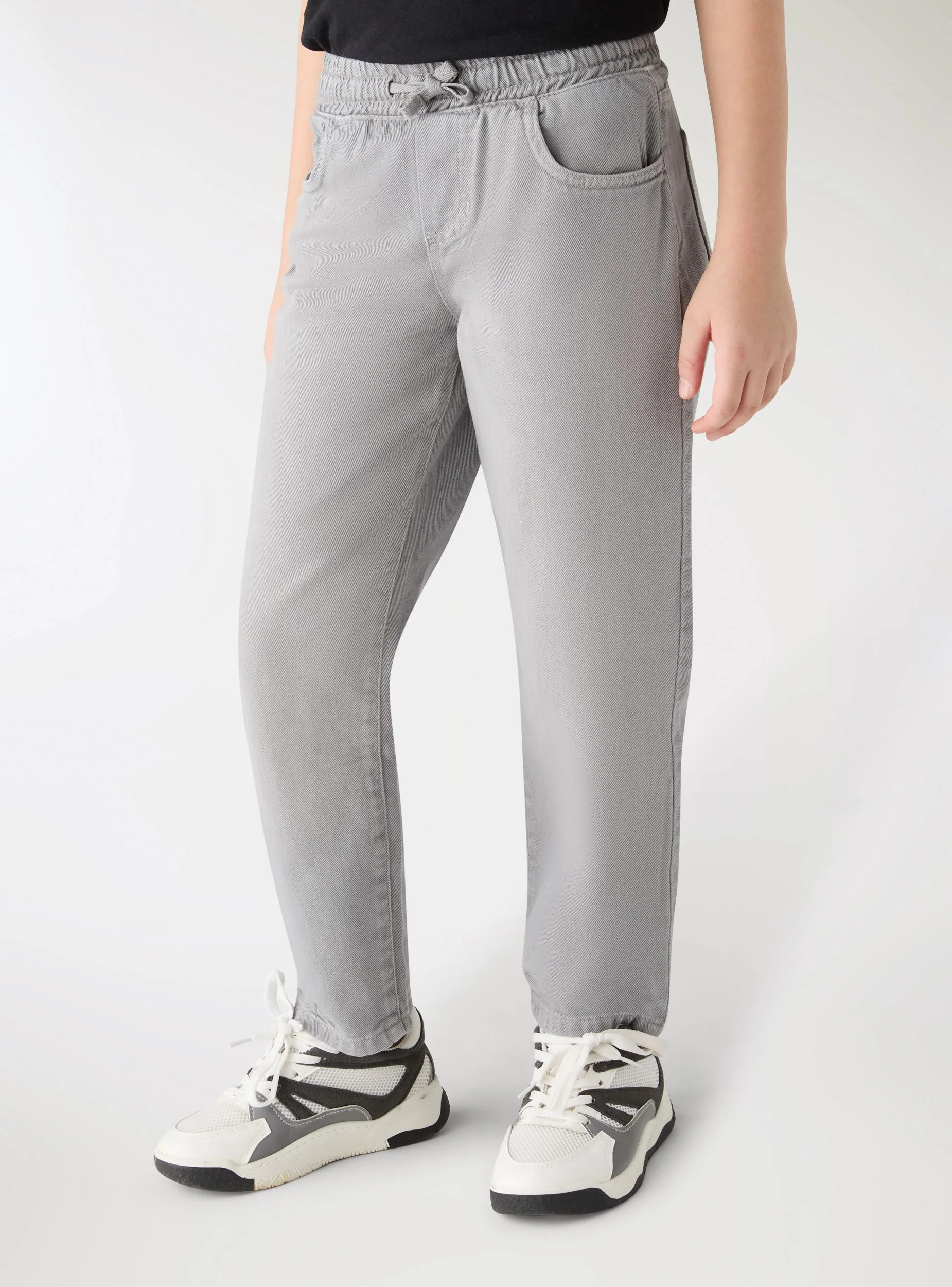 Jeans jogger tinta unita in drill - Image 3