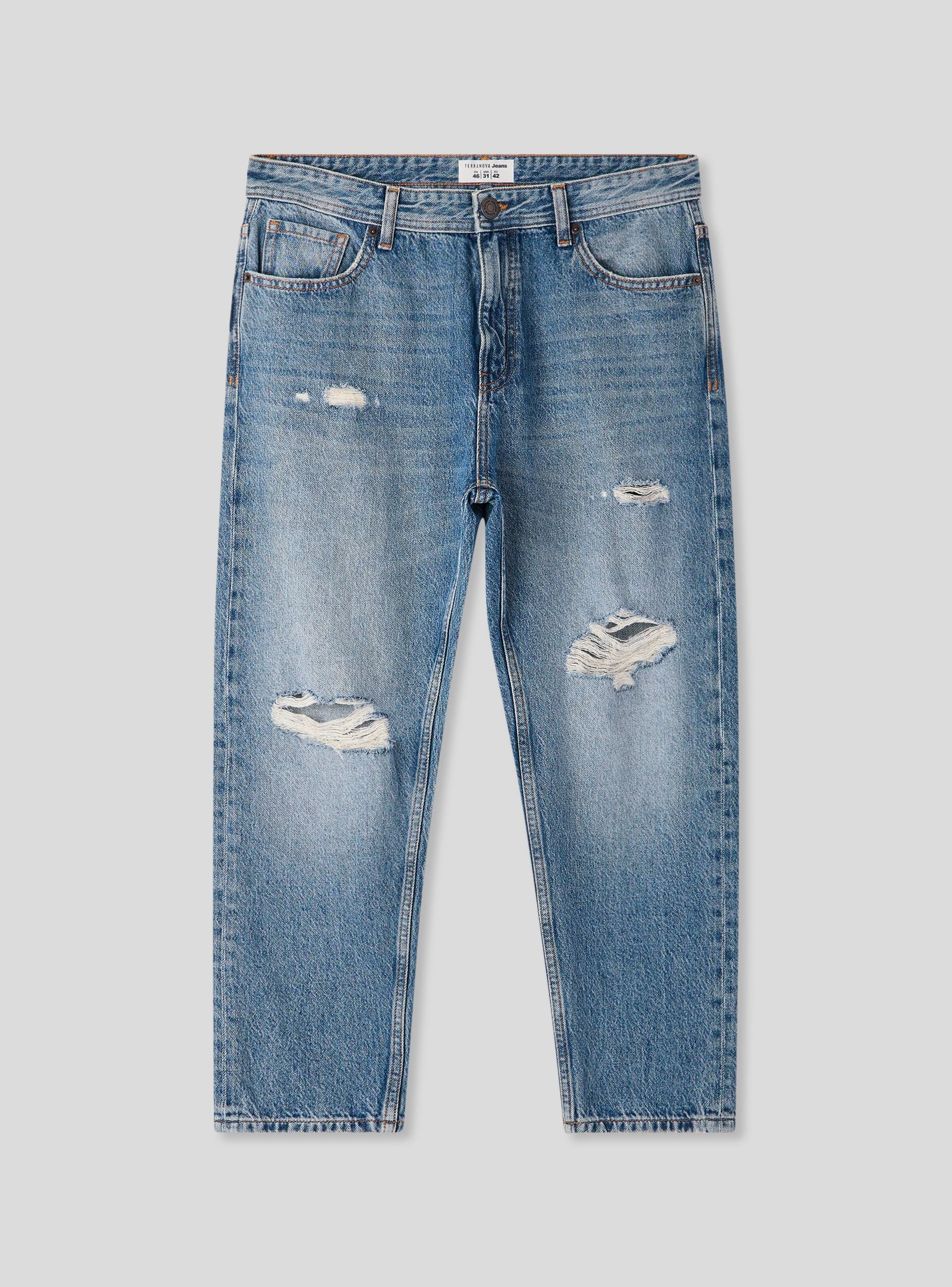 Jeans loose fit con strappi ampi - Image 6