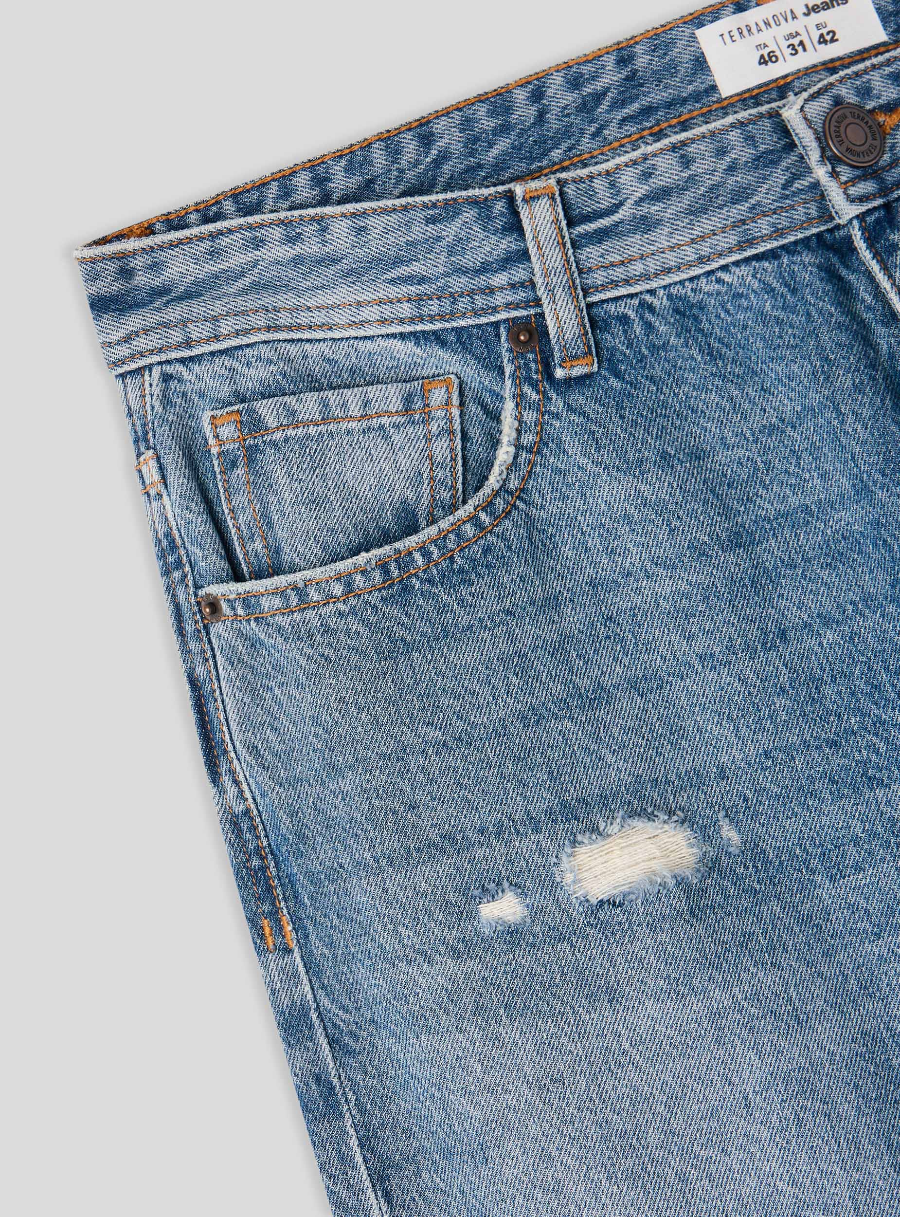 Jeans loose fit con strappi ampi - Image 7