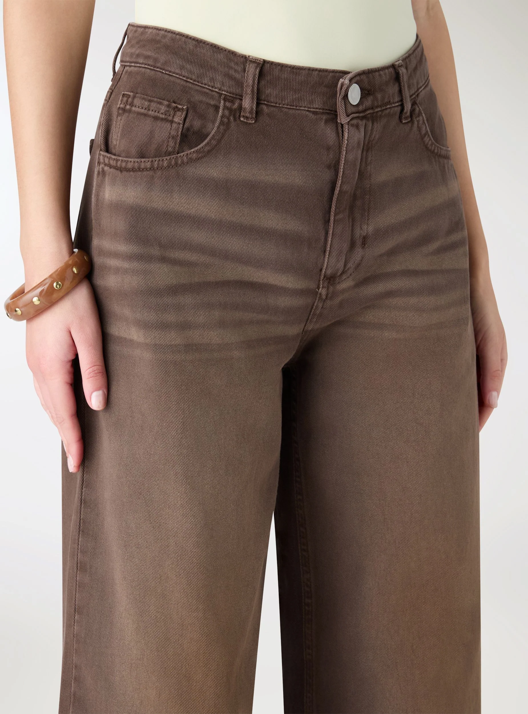 Jeans maxi wide leg a tinta unita - Image 4