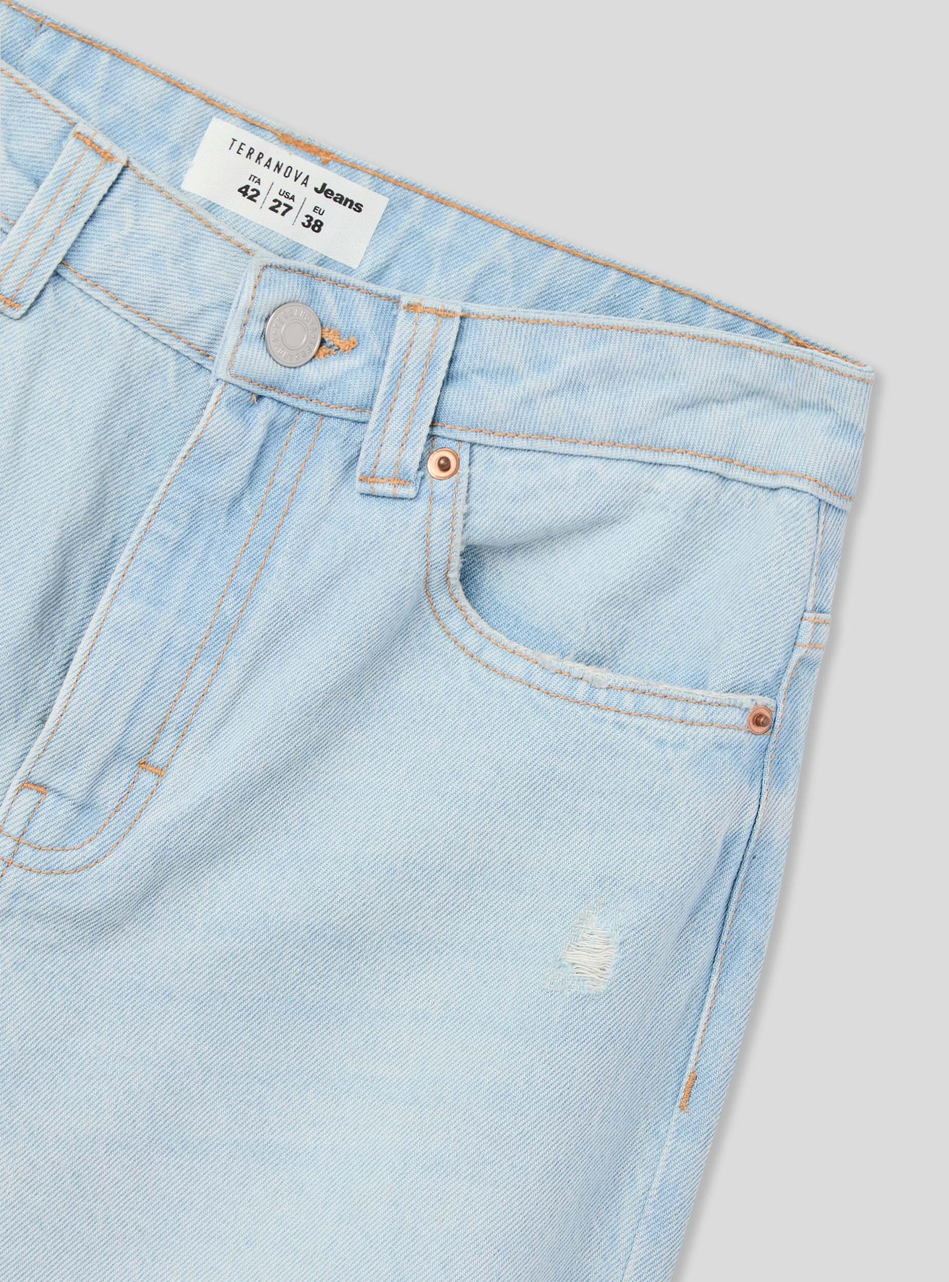 Jeans mom chiari con strappi - Image 4
