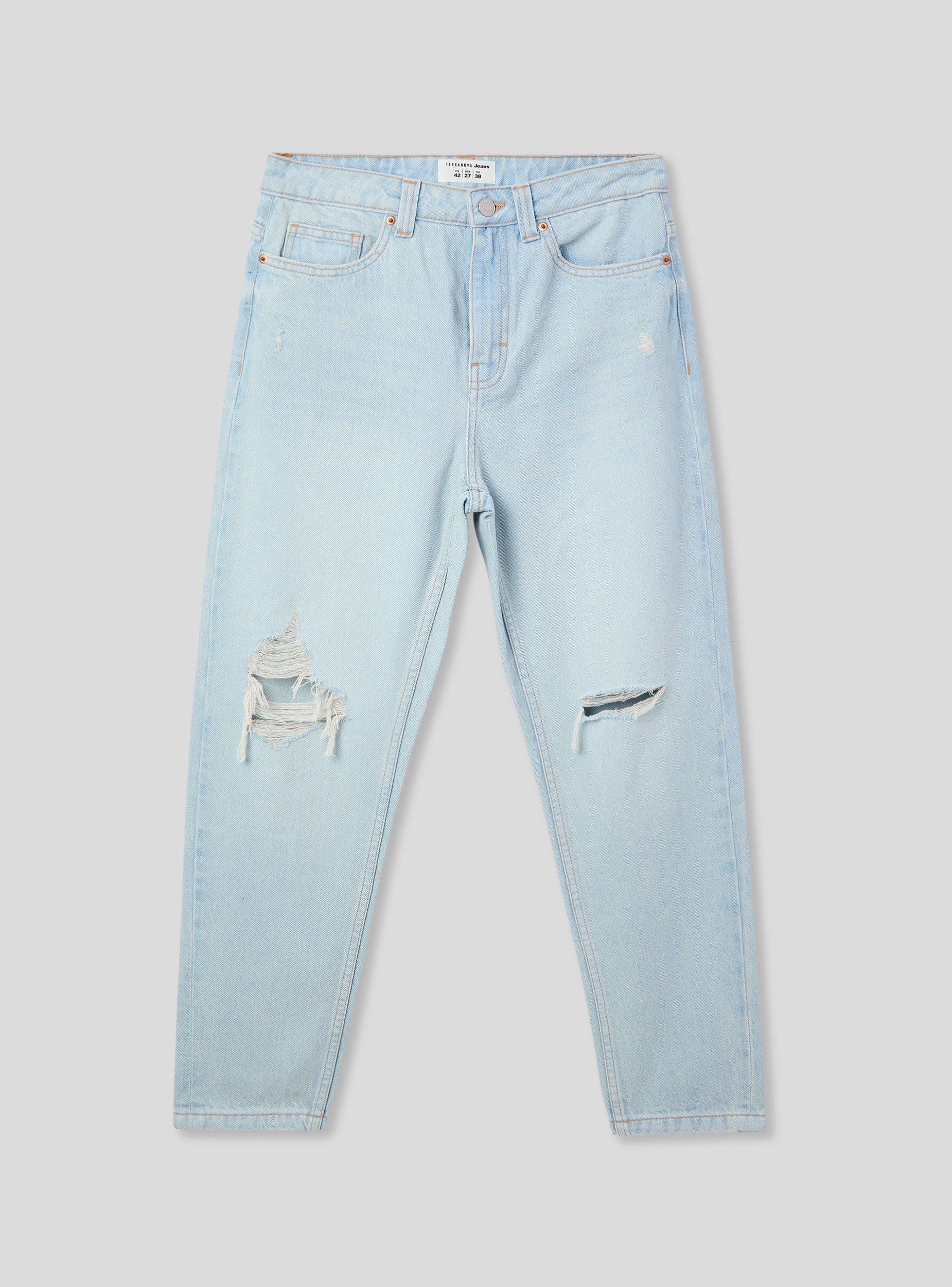Jeans mom chiari con strappi - Image 5