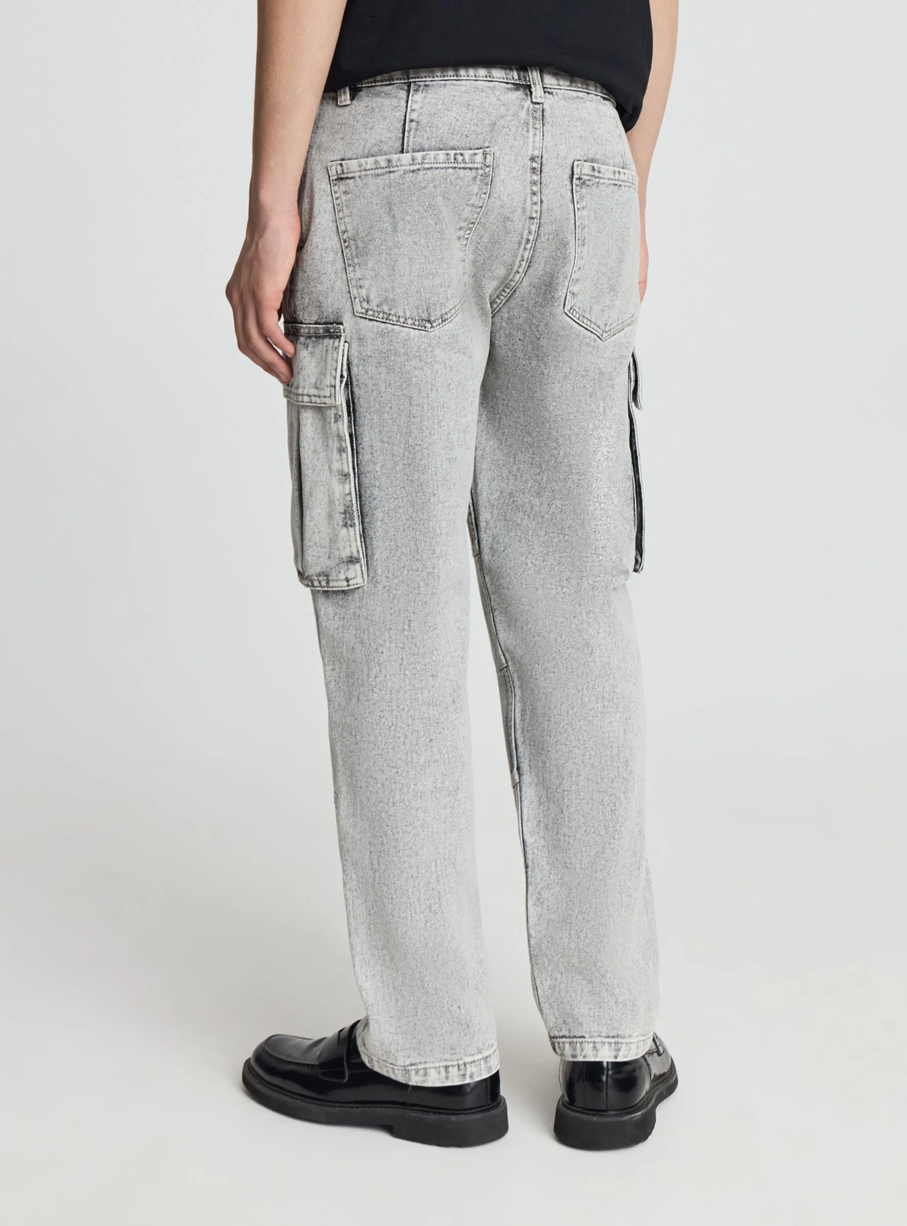 Jeans over cargo a tinta unita